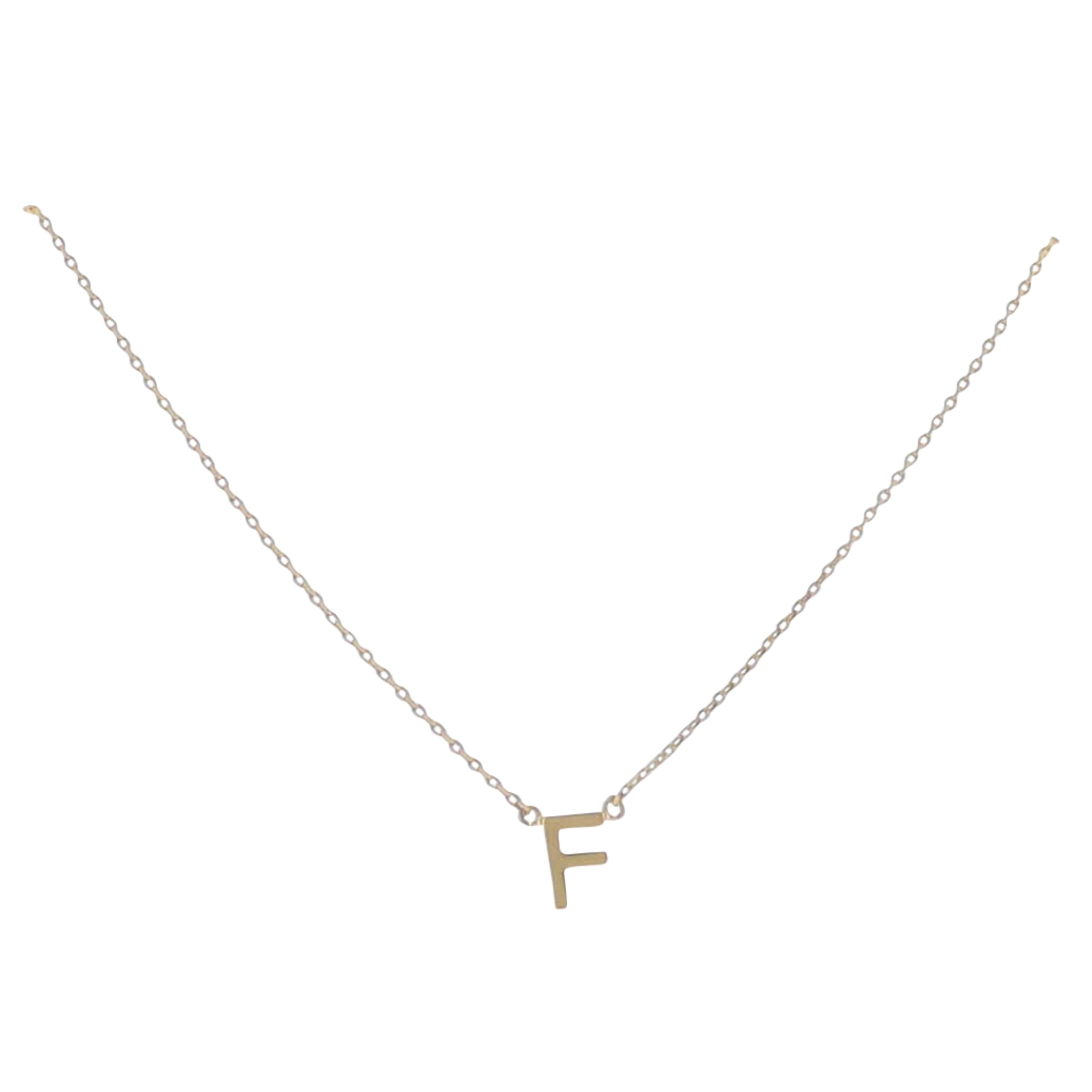 Kids Kids 15" 18K Gold Plated Initial "F" Chain Necklace