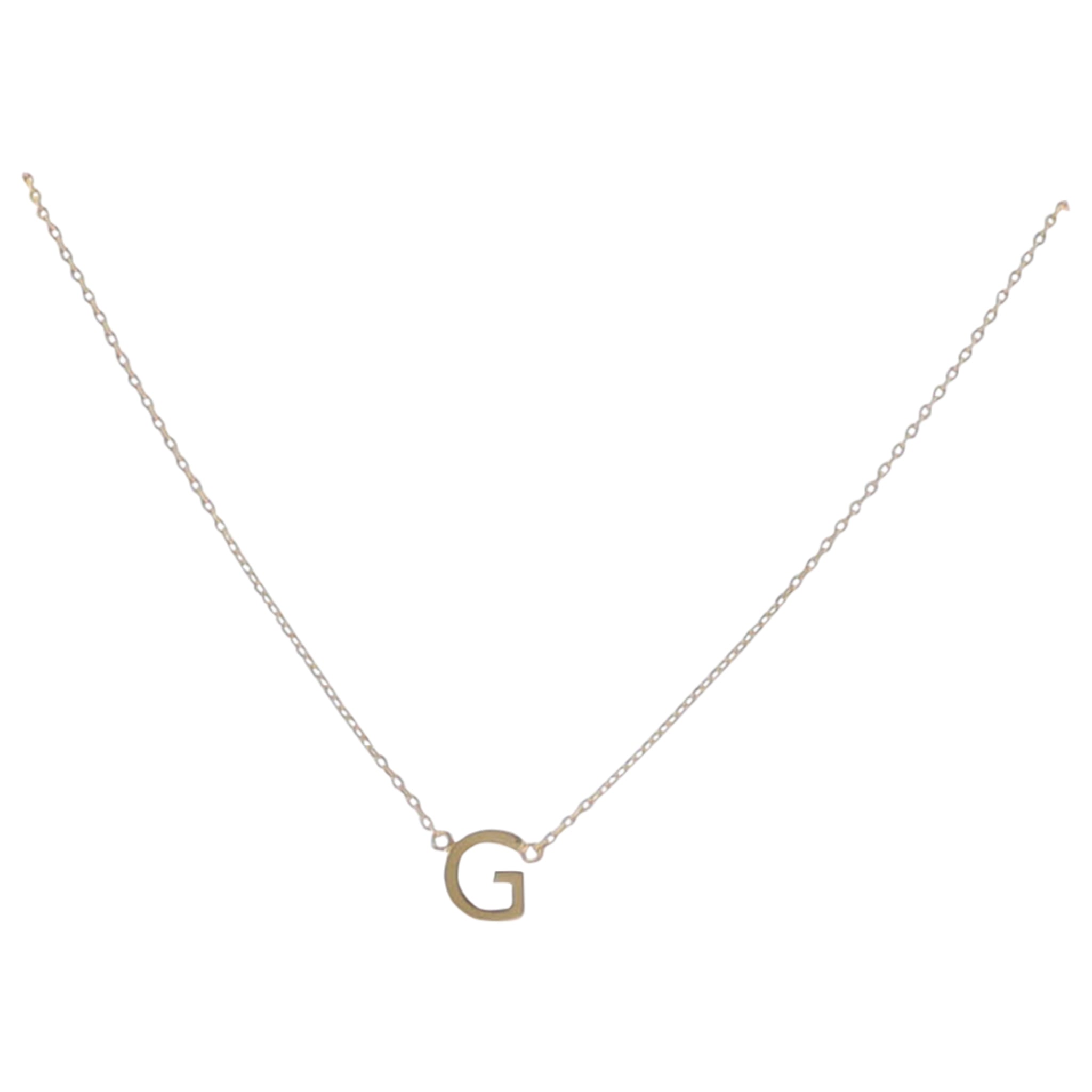 Kids Kids 15" 18K Gold Plated Initial "G" Chain Necklace