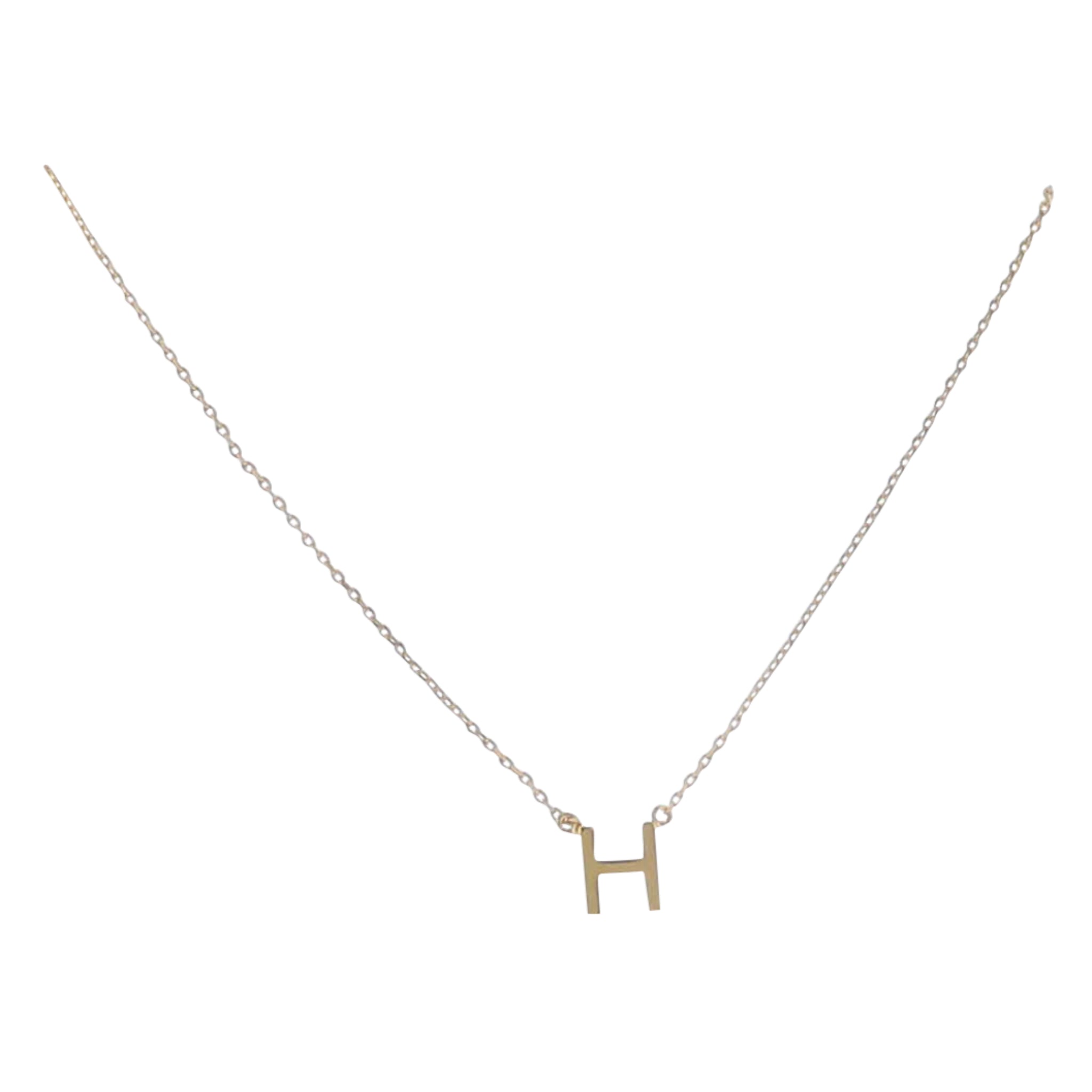 Kids Kids 15" 18K Gold Plated Initial "H" Chain Necklace