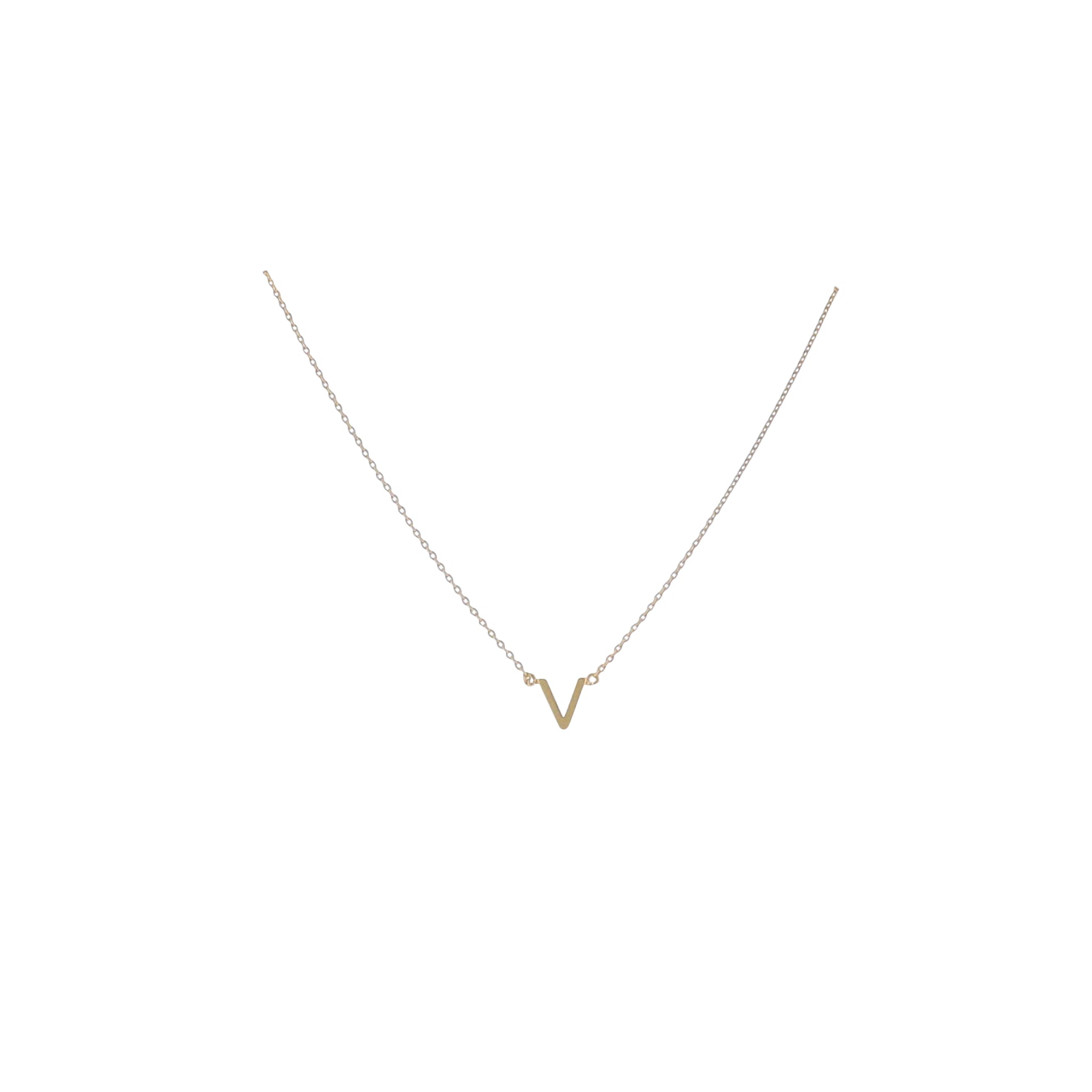Kids Kids 15" 18K Gold Plated Initial "V" Chain Necklace