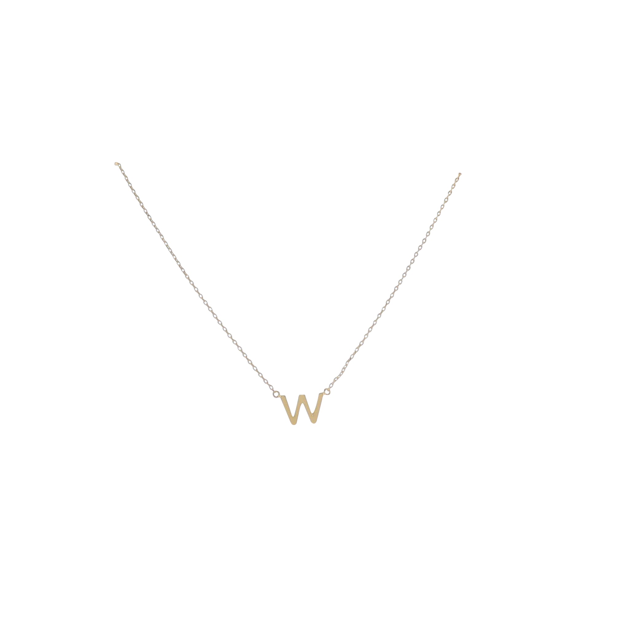 Kids Kids 15" 18K Gold Plated Initial "W" Chain Necklace