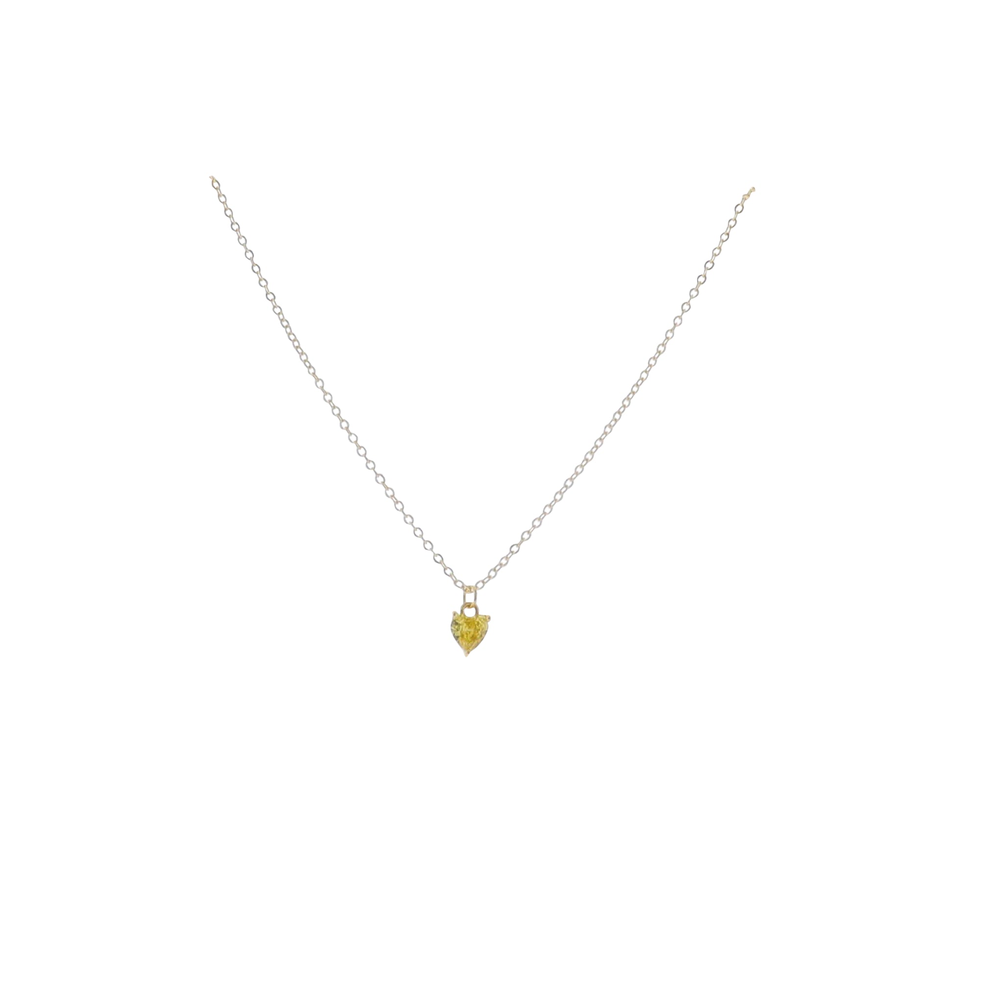 Kids 16" 18K Gold Plated Cable ChainNecklace with "November" Heart Pendant