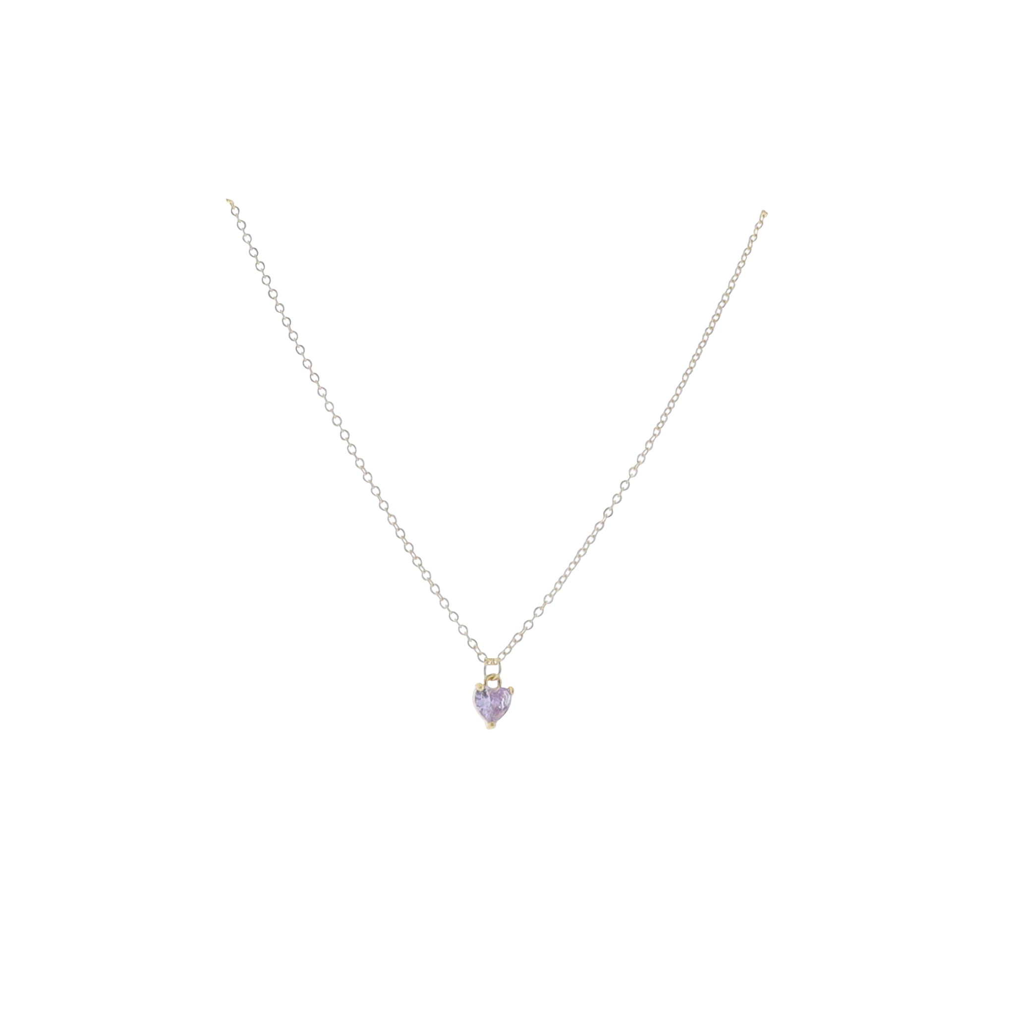 Kids 16" 18K Gold Plated Cable ChainNecklace with "June" Heart Pendant