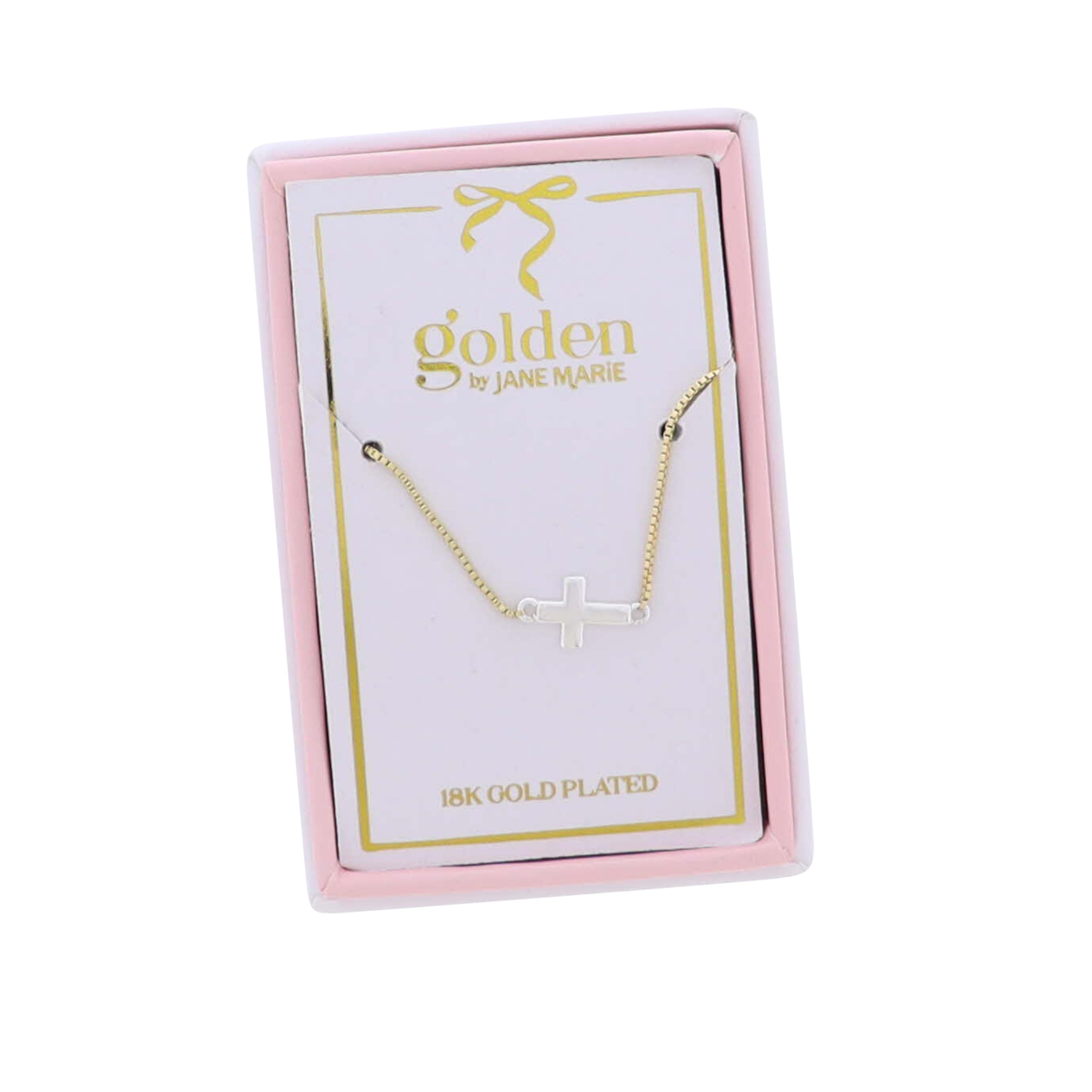 Kids 18K Gold Plated Necklace with Silver Cross