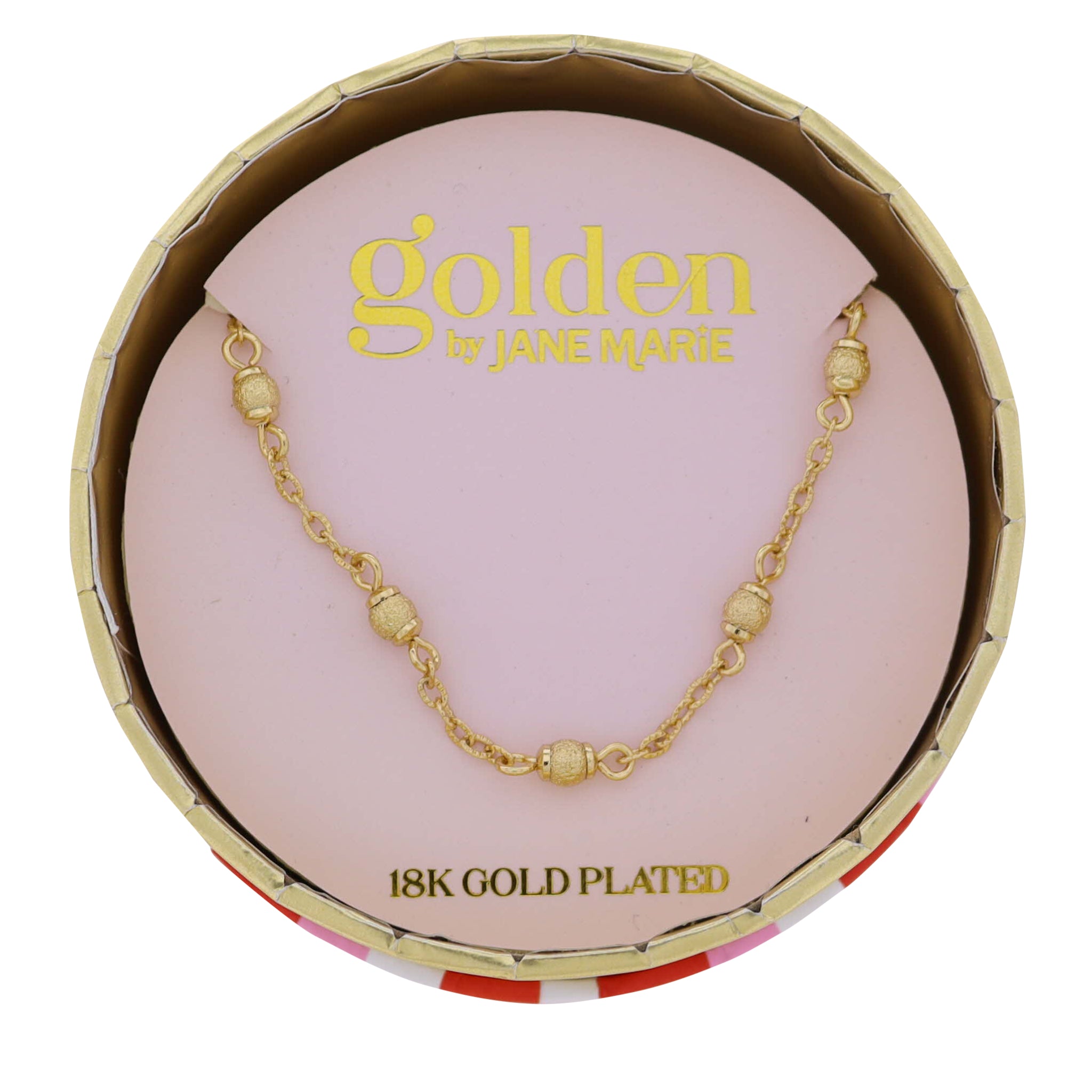 18K Gold Plated Cable, Satin Ball Chain Necklace