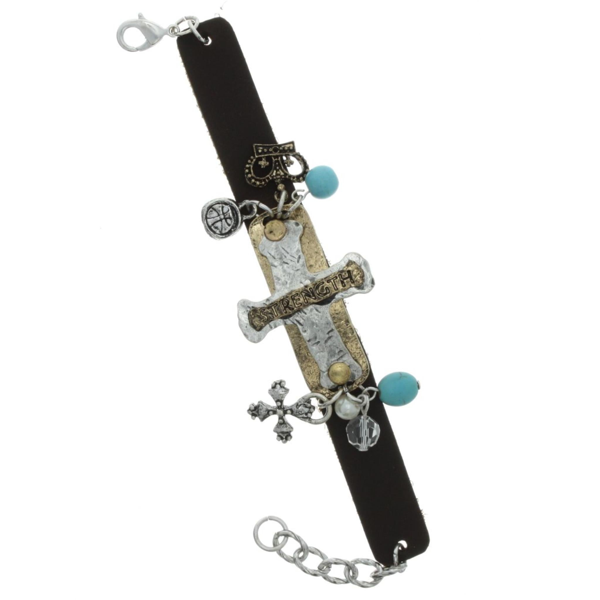 Leather Cross "Star" Bracelet