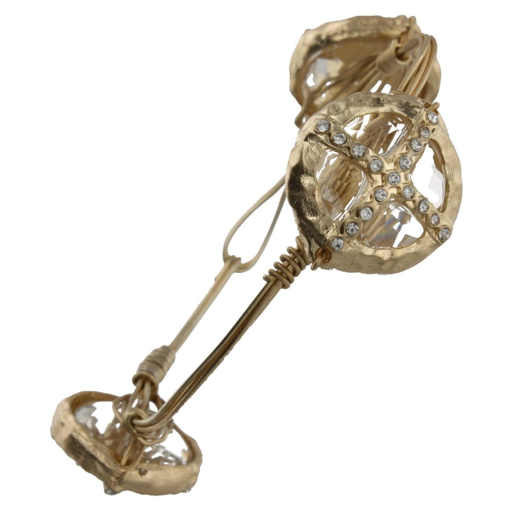 Antique Gold Wire Wrapped Bracelet with Round Soldered Chandelier