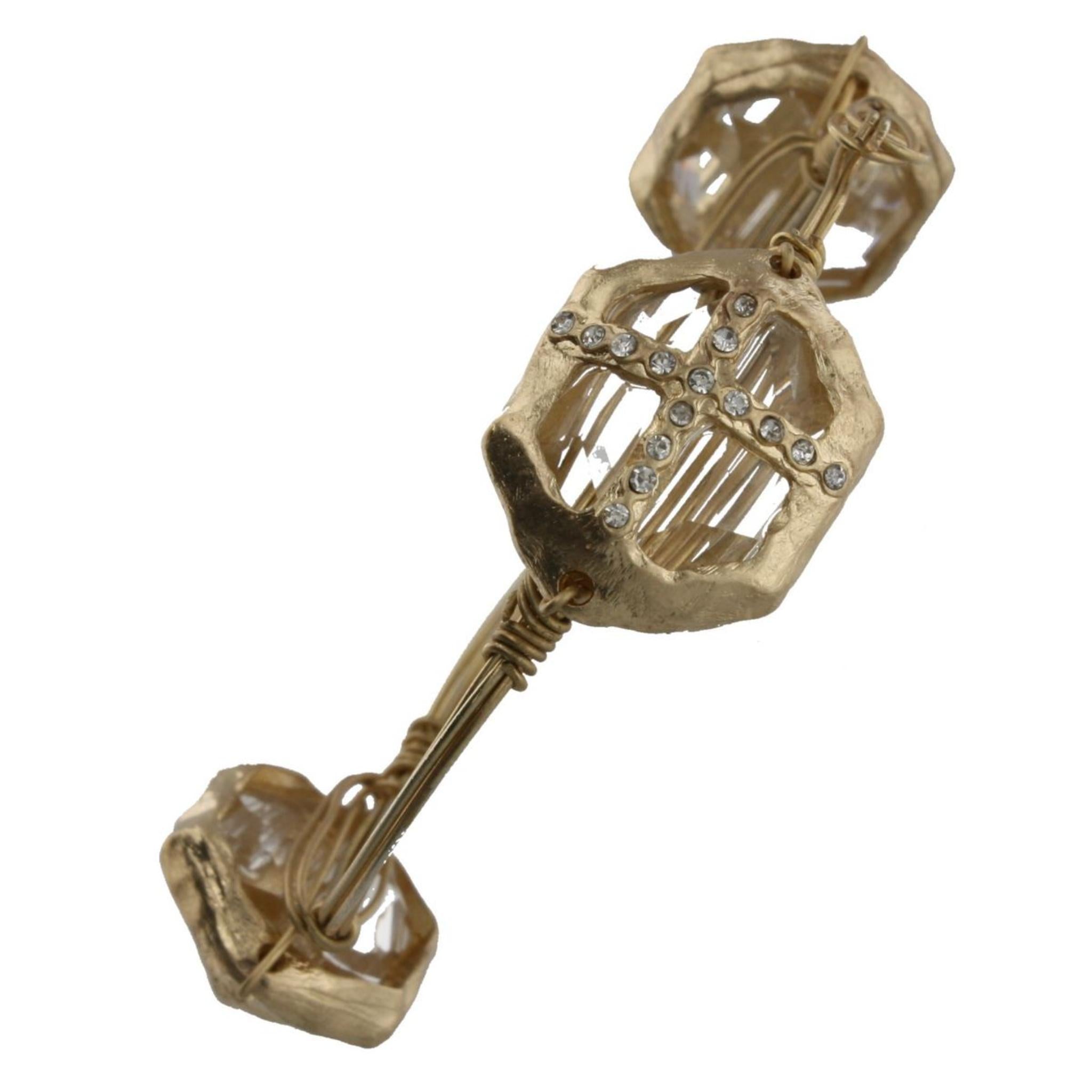 Antique Gold Wire Wrapped Bracelet with Square Soldered Chandelier