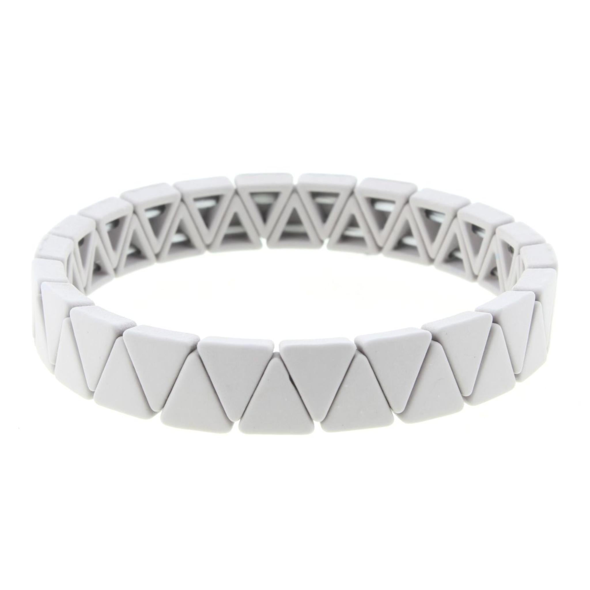 Grey Triangle Metal Shape Stretch Bracelet