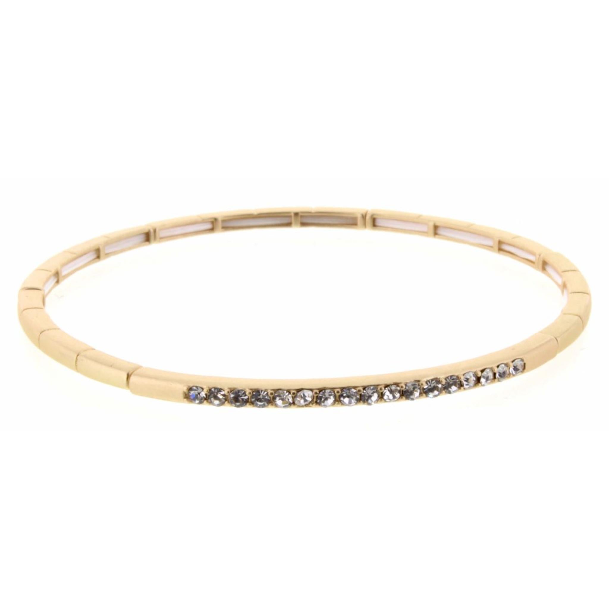 Gold Stretch with Clear Czech Stones Bracelet