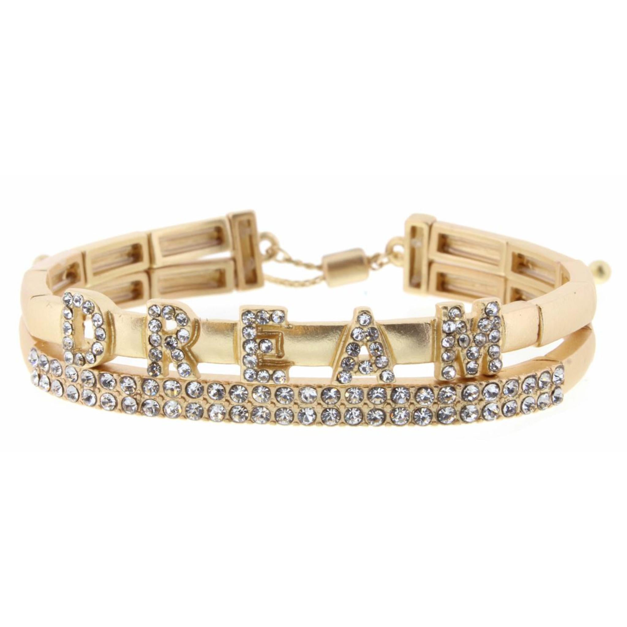 2 Layer, Clear Crystal "Dream" and Bar Bracelet, 3" Ext.