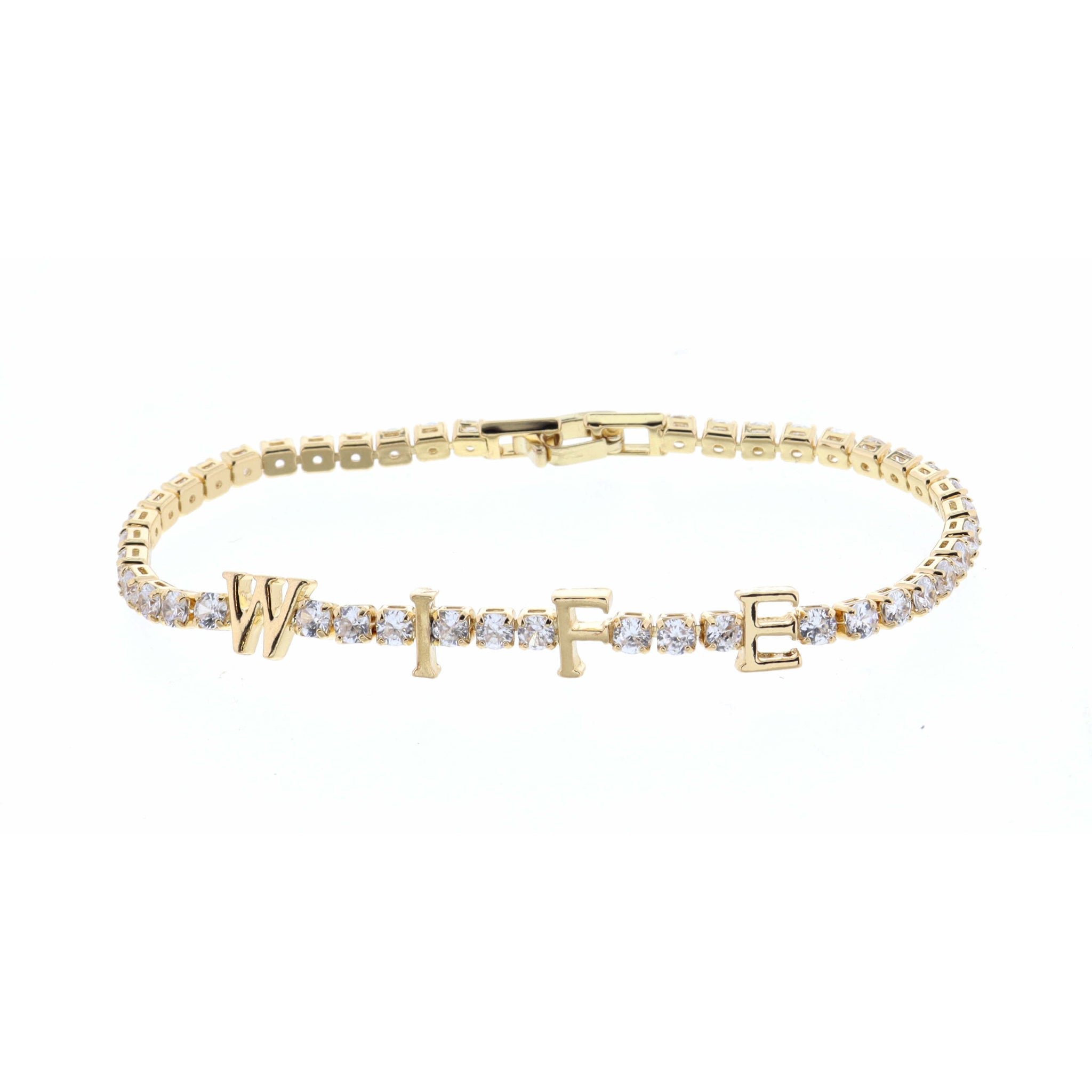 Clear Crystals with Gold Wife Bracelet