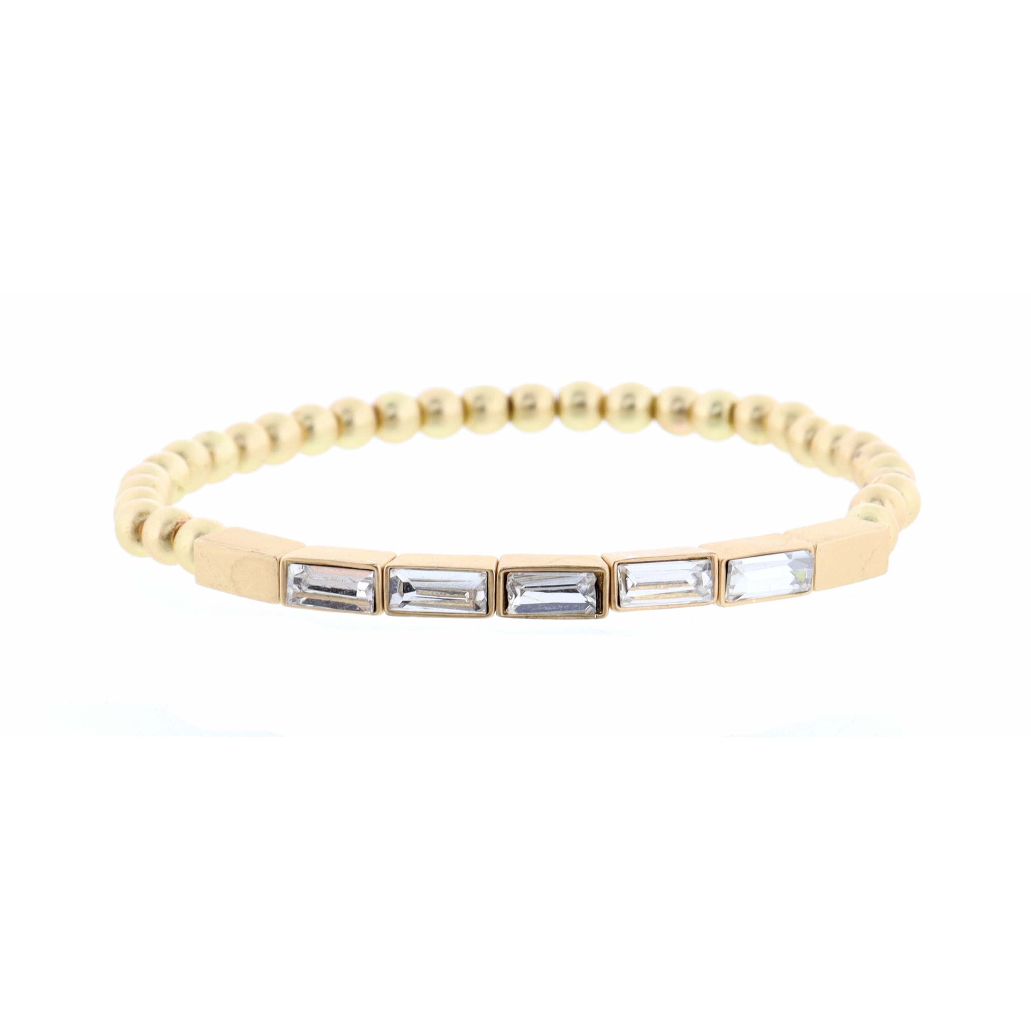 Five Gold Bars with Crystal Inlay Bracelet