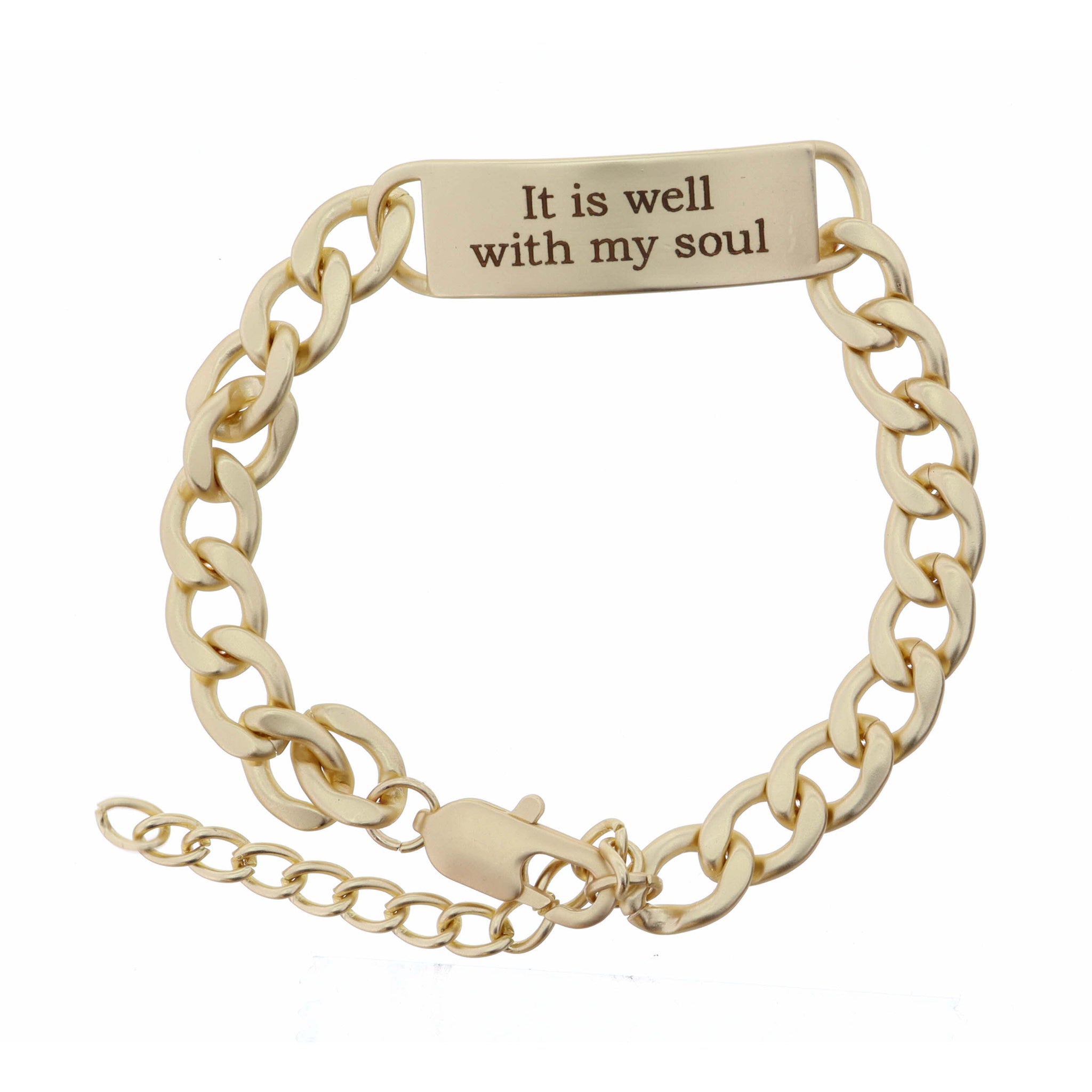 "It is Well with My Soul" Engraved Plate Bracelet