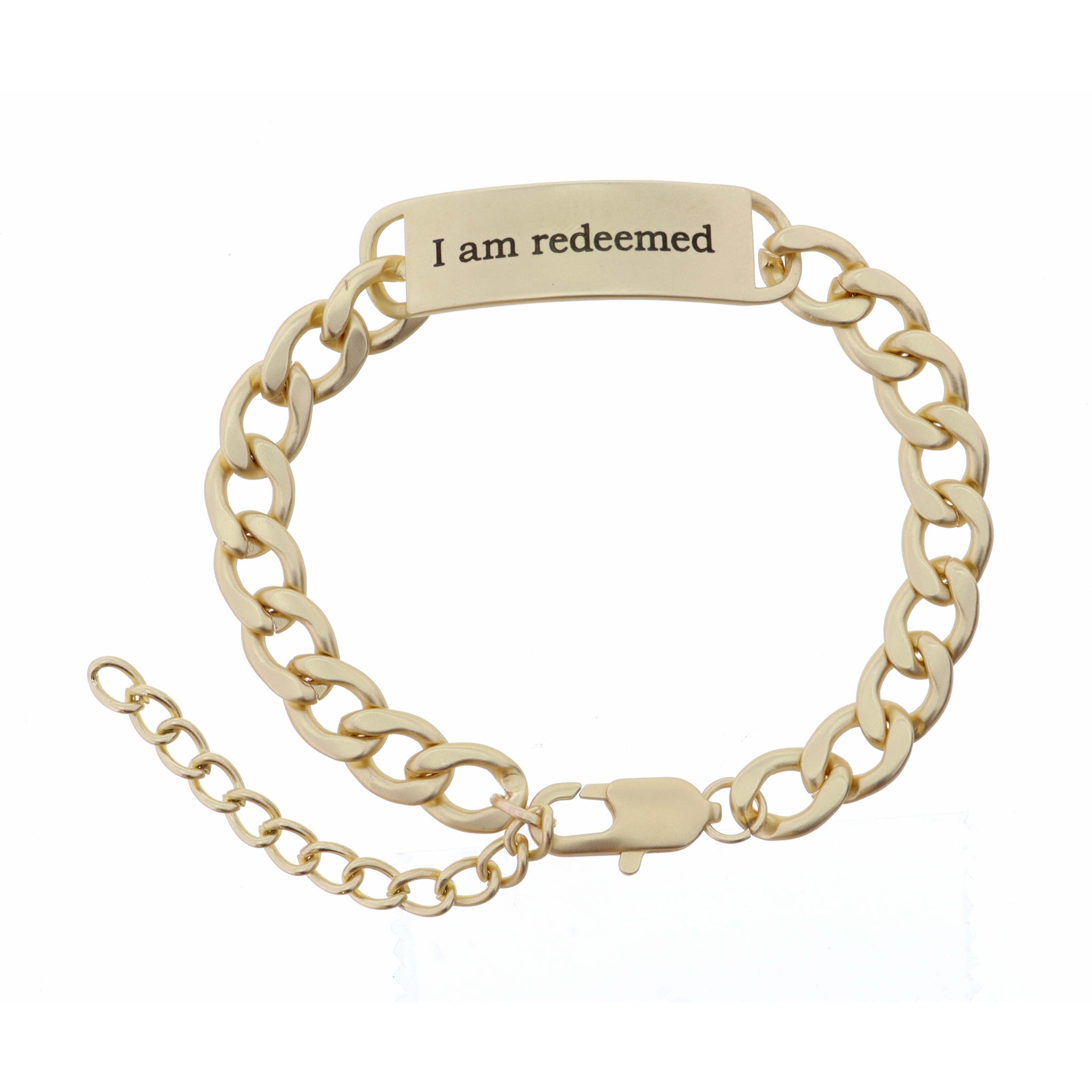 "I am Redeemed" Engraved Plate Bracelet
