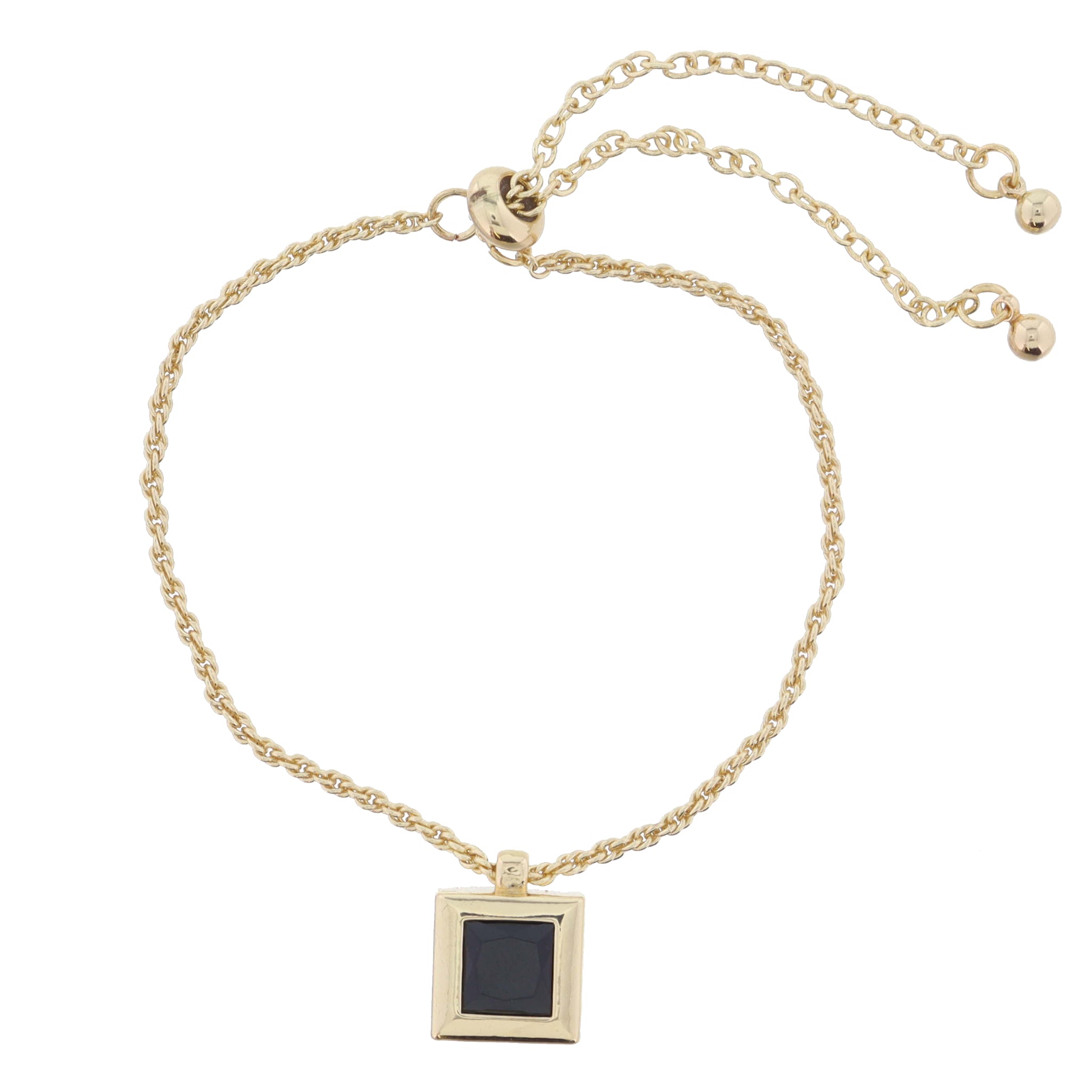 Jet Square Crystal Bracelet