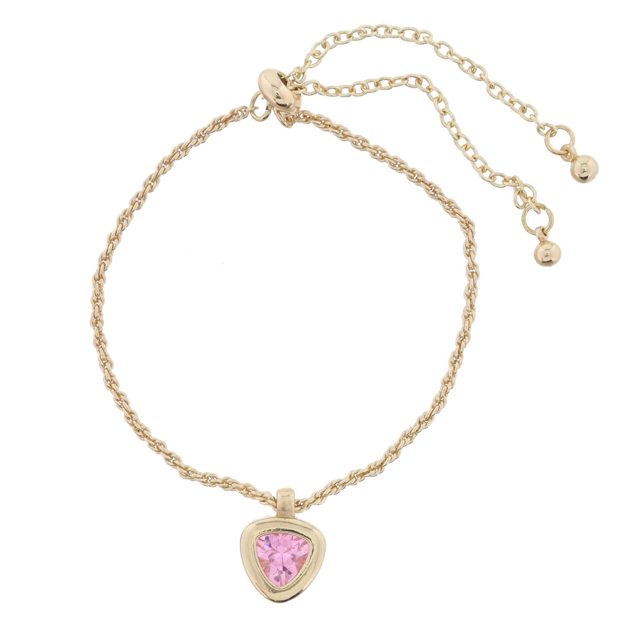 Pink Triangular Crystal Bracelet