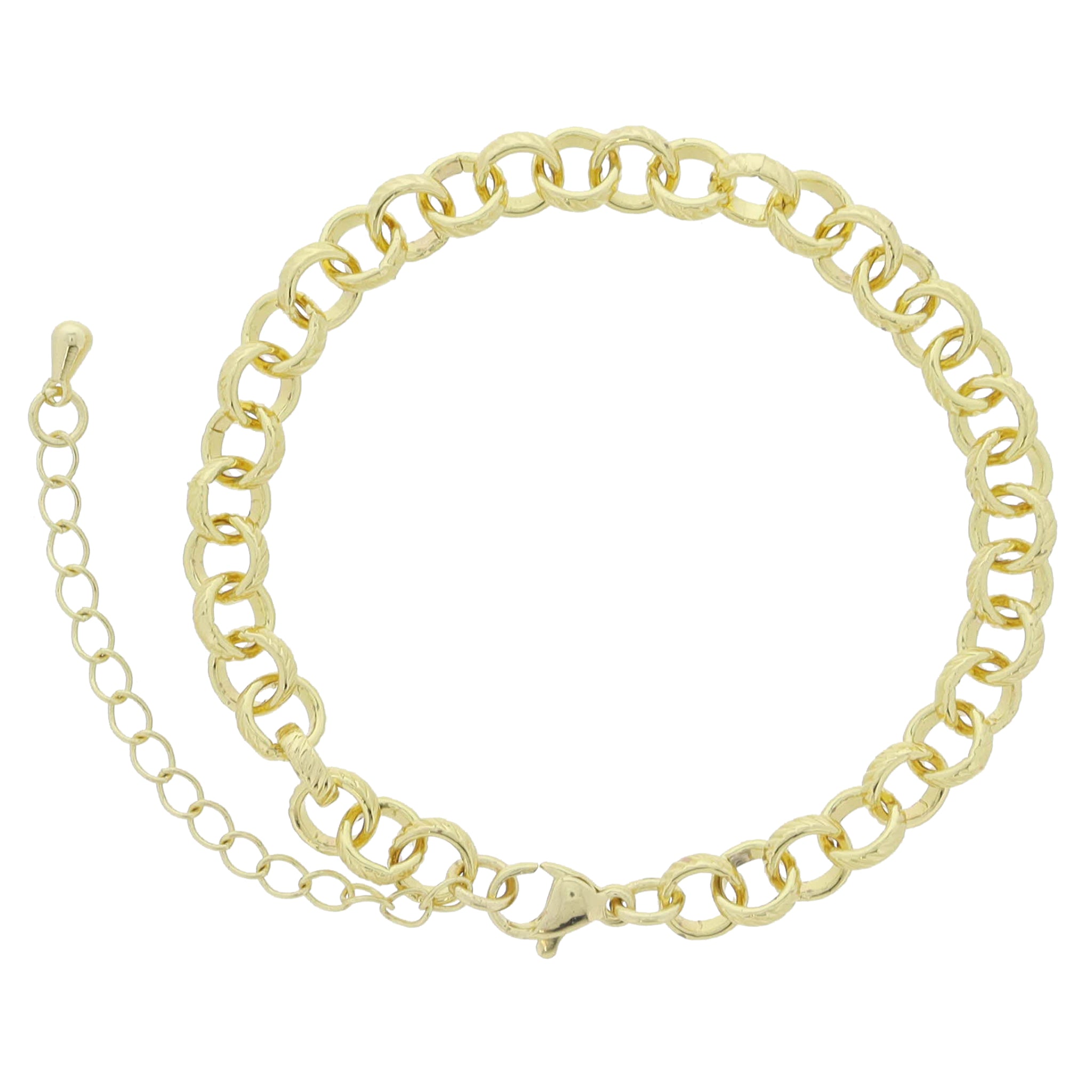 Make Mine Golden! 18K Gold Plated Textured Rolo Chain Bracelet