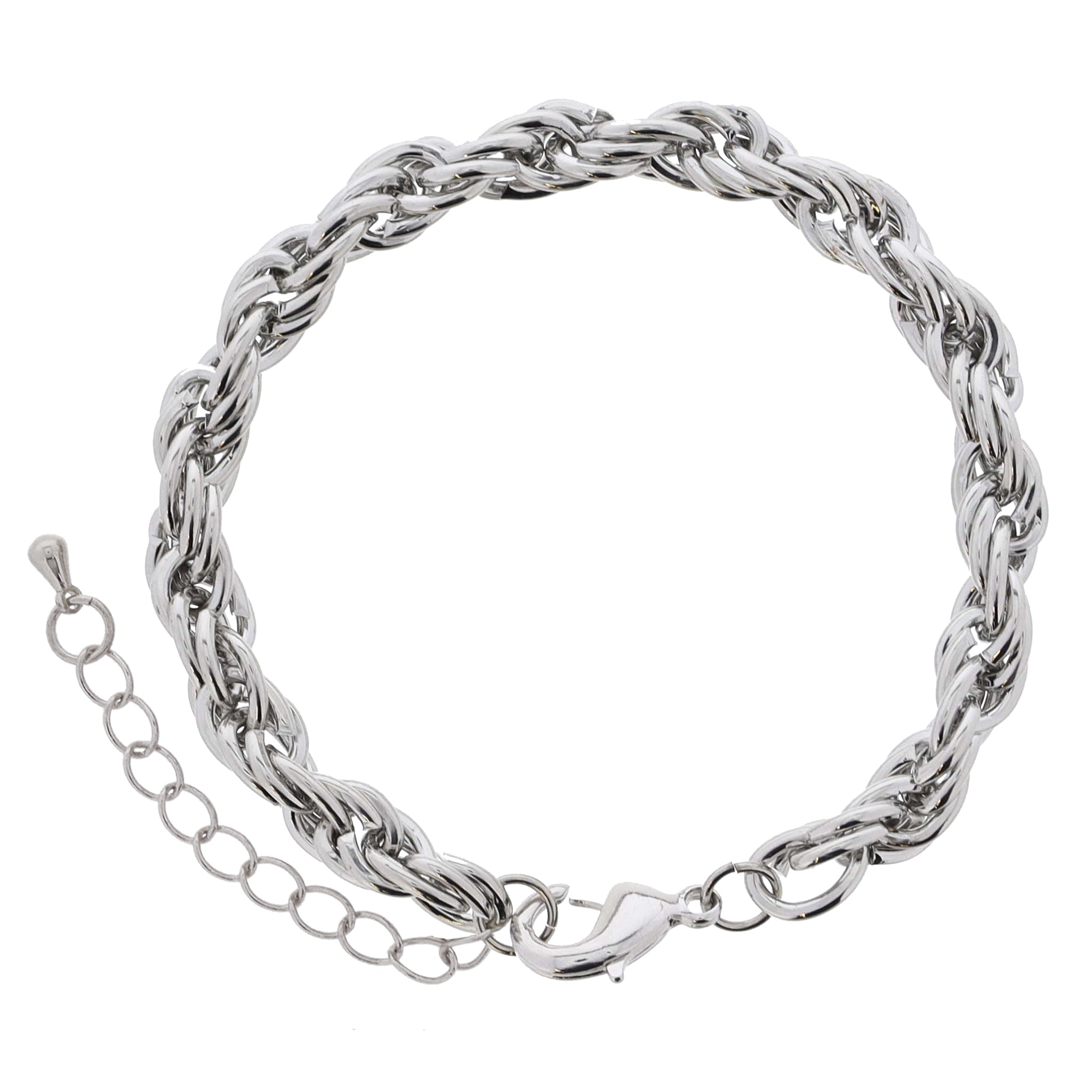 Make Mine Golden! 18K White Gold Plated Chunky Rope Chain Bracelet