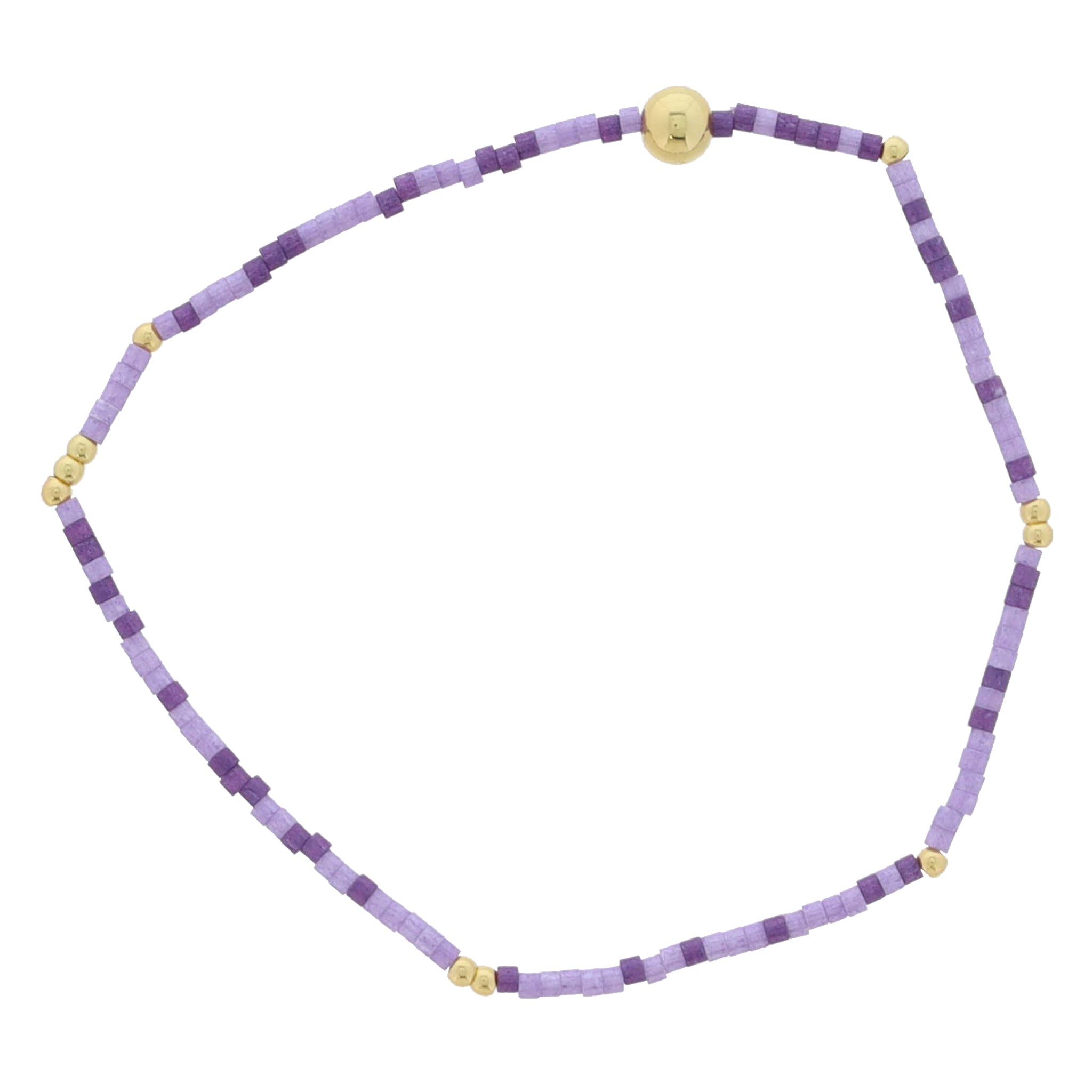 Golden Color Wheel! 18K Gold Plated Multi Purple Beaded Bracelet