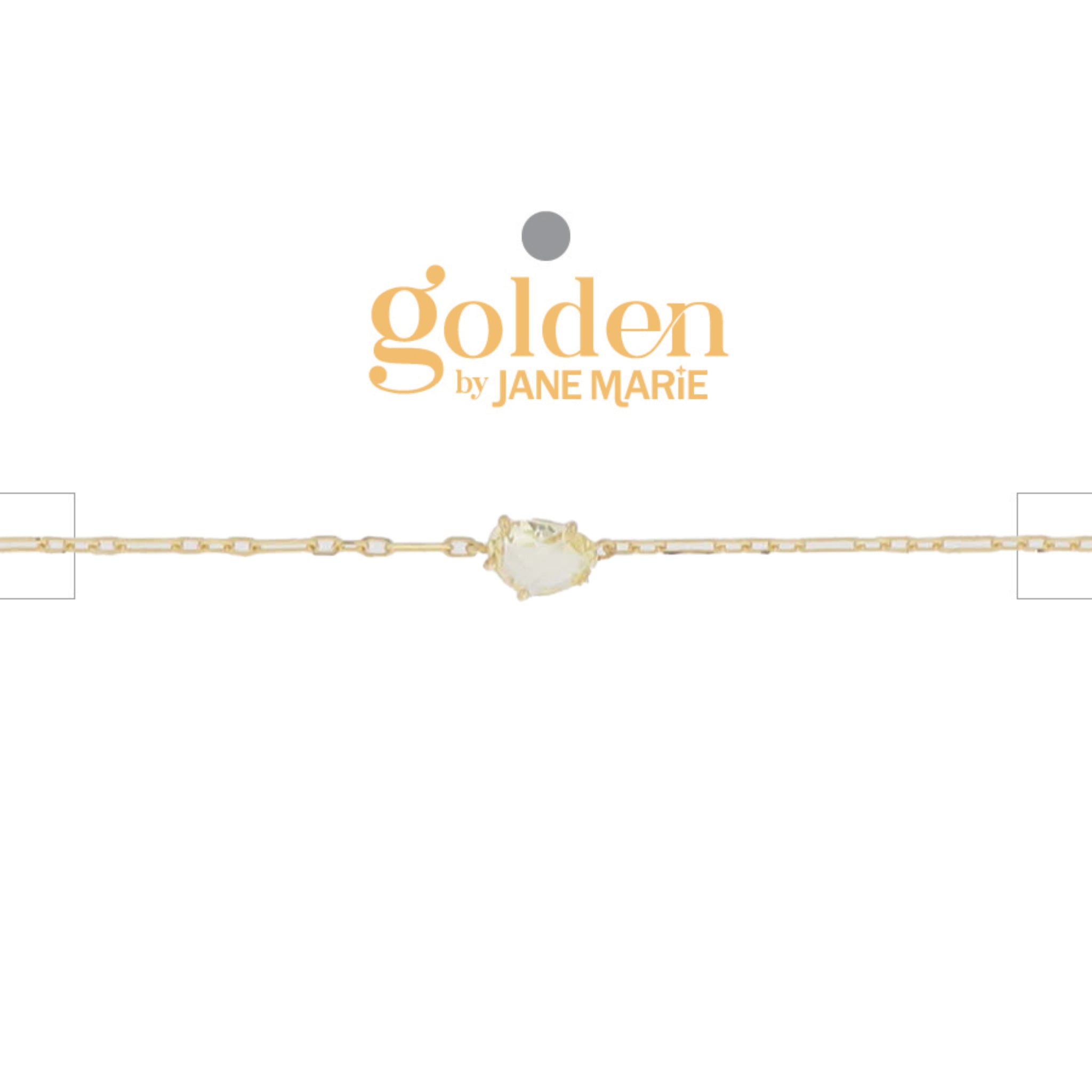 18K Gold Plated Link Paperclip Chain Bracelet with "November" Topaz Pendant