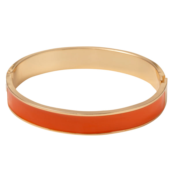 Bracelet Jonc En Lucite Irisée Orangée - Bijou Fantaisie Vintage - Occasion