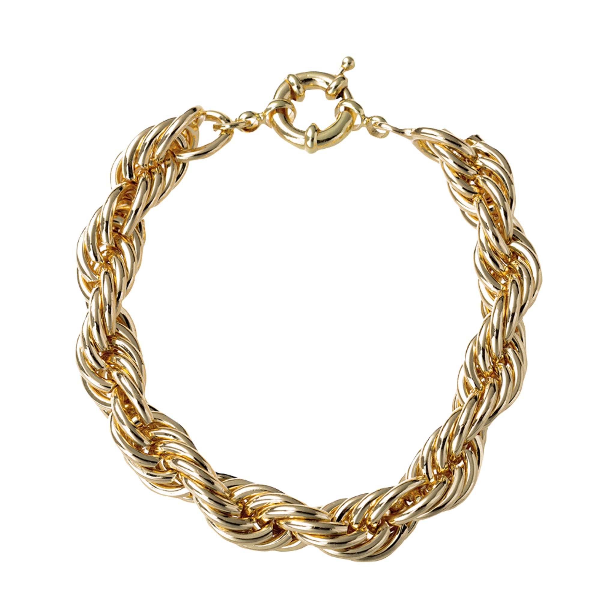 Gold Wheat Chain Spring Clasp Bracelet