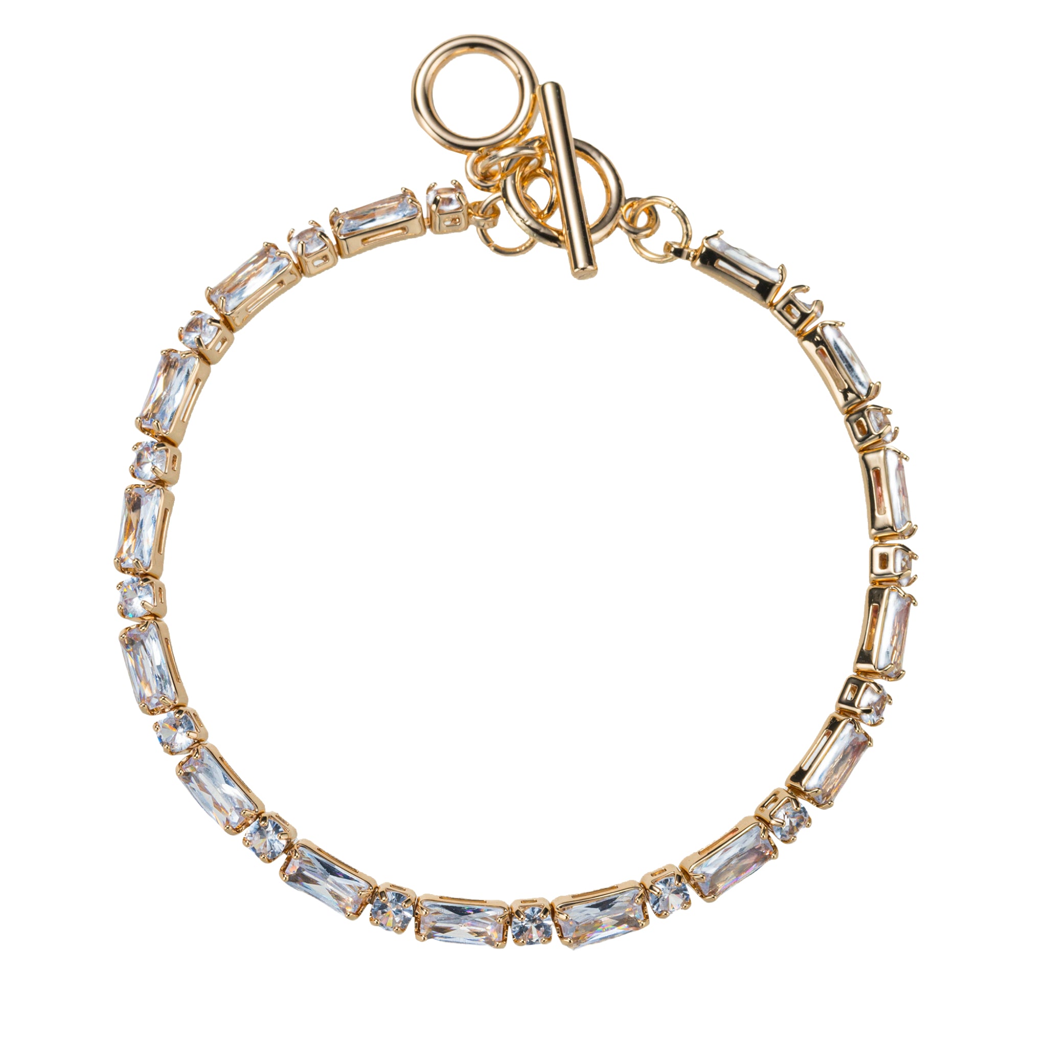Clear Rectangle Link Toggle Bracelet