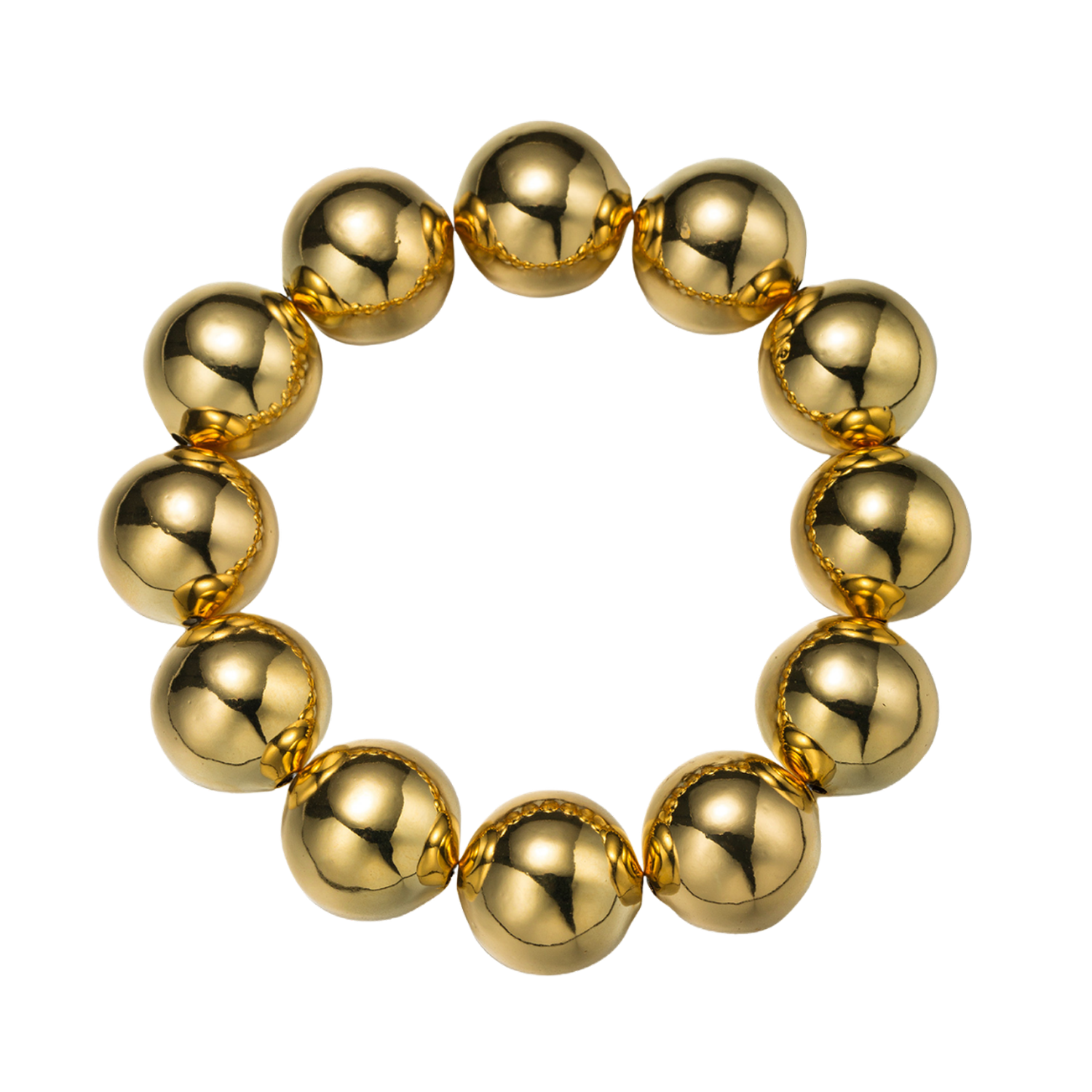 Gold Ball Beaded Large Stretch Bracelet