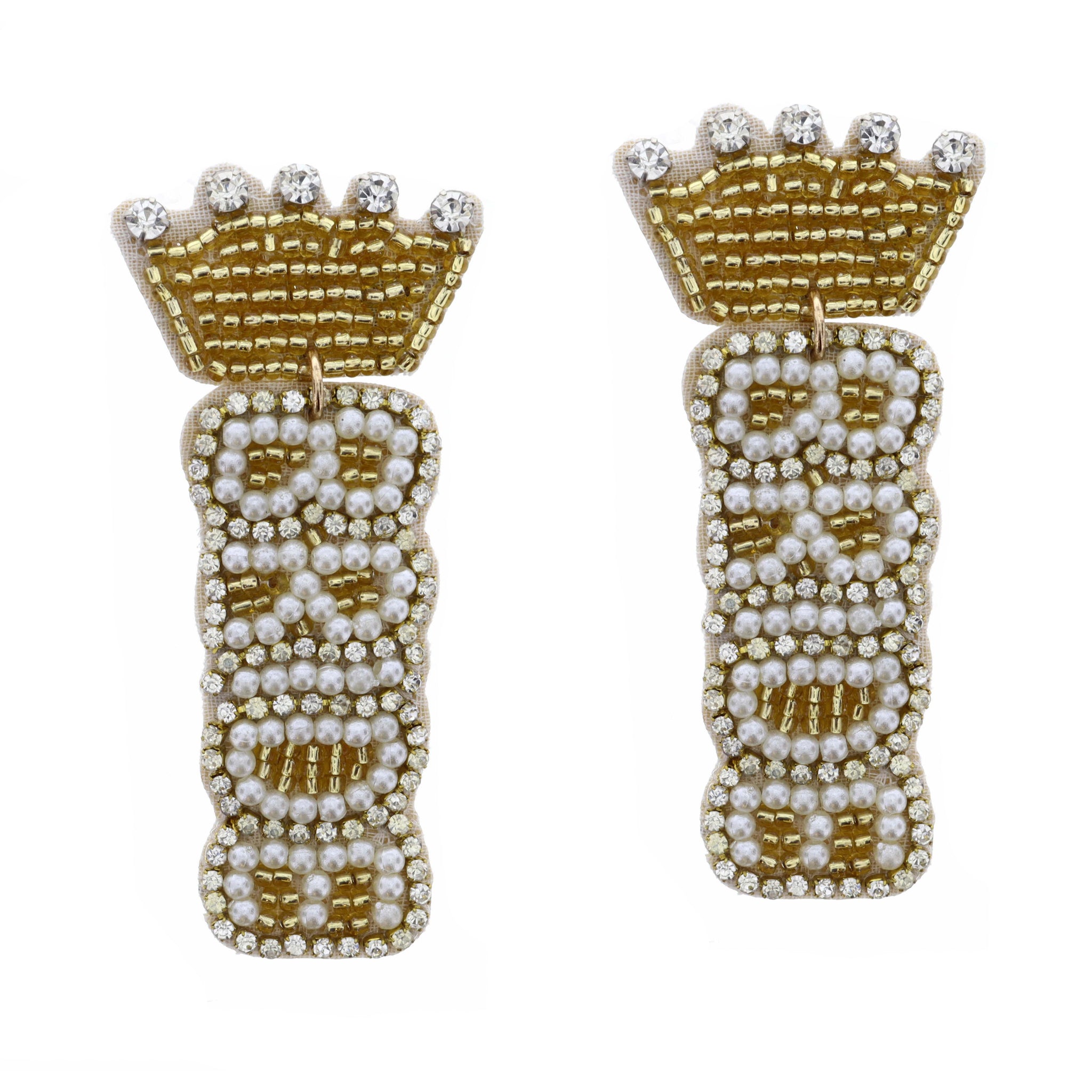 White, Clear, & Pearl Birde Earrings Earring