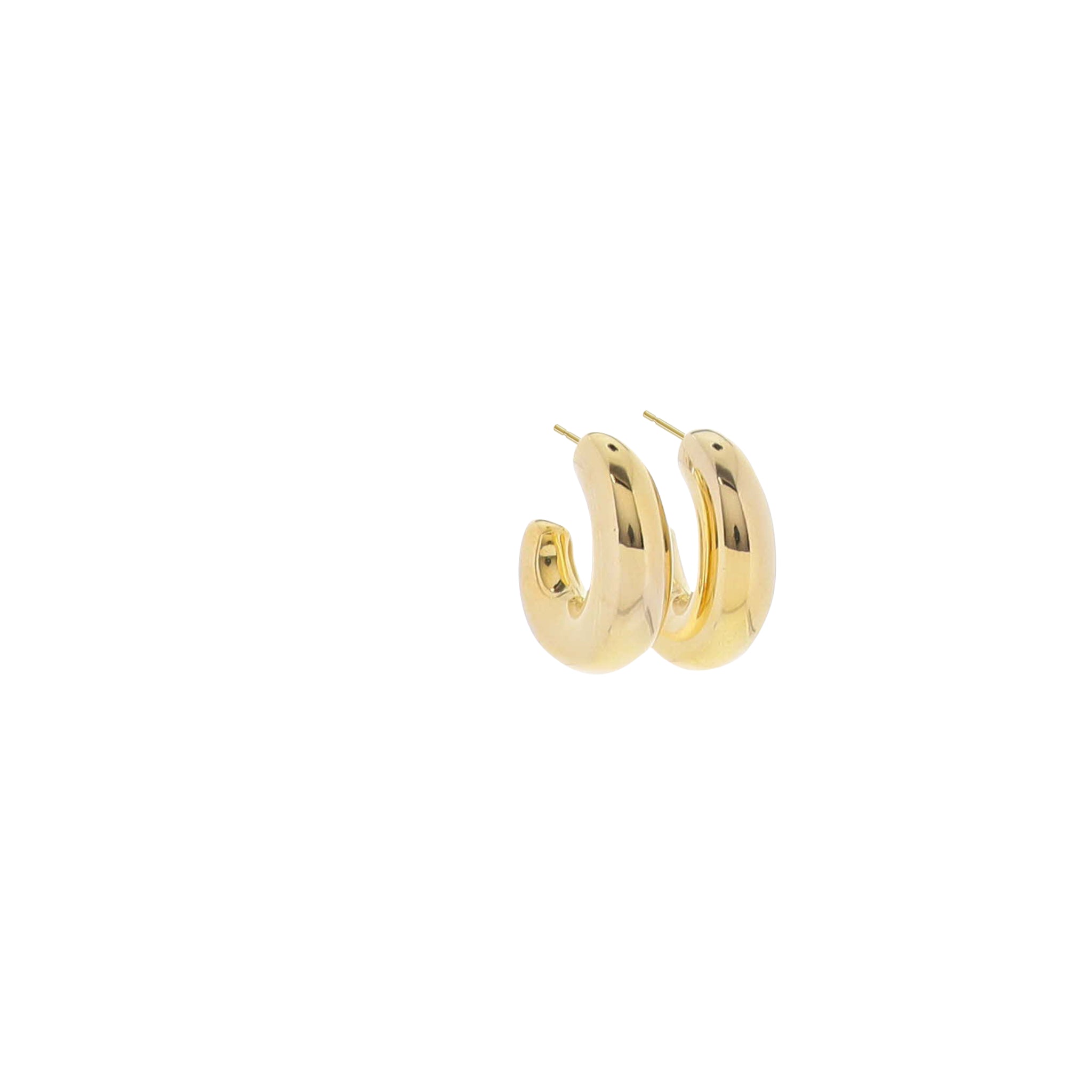 18K Gold Plated Chunky J Hoop Earring