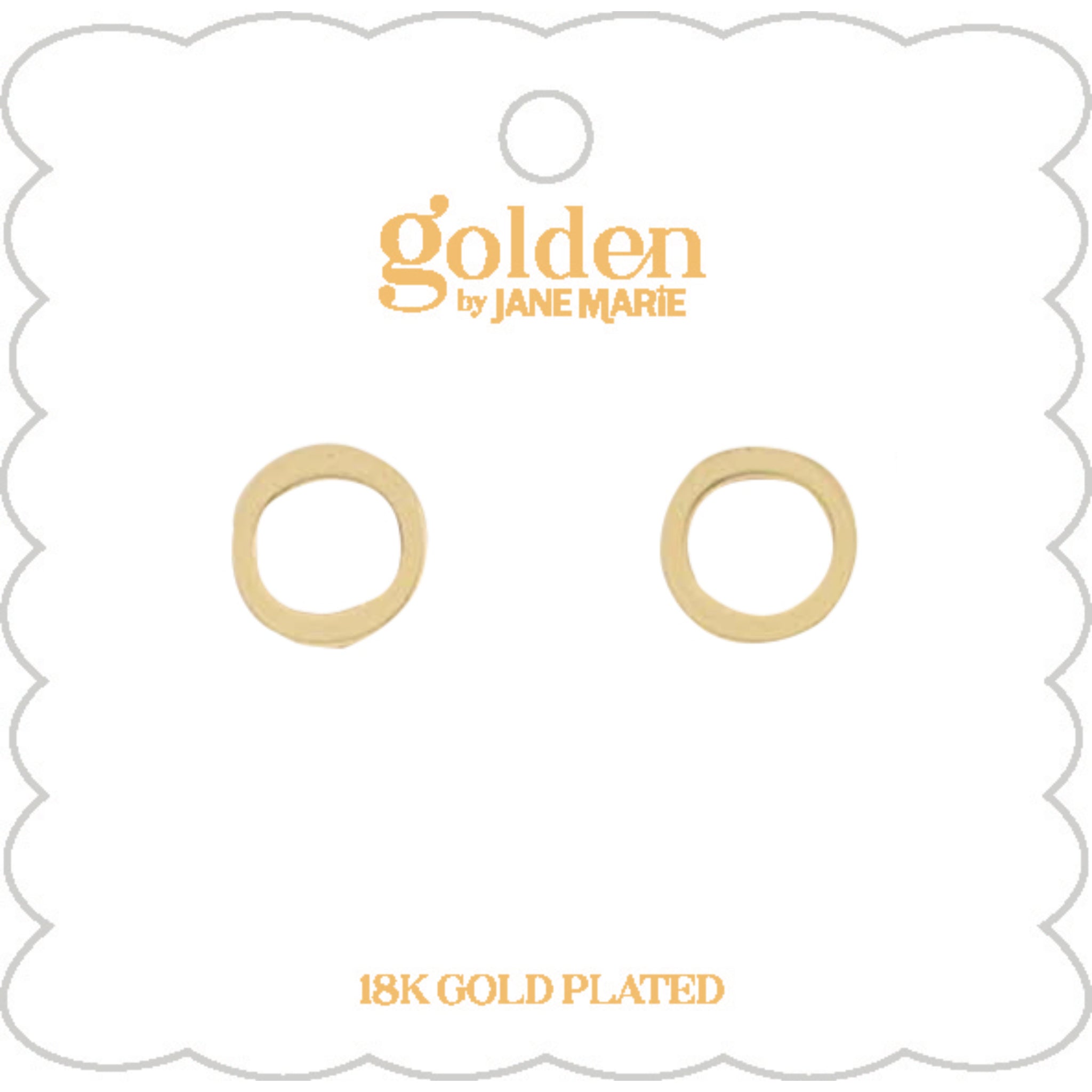 Kids 18K Gold Plated Initial "O" Stud Earring