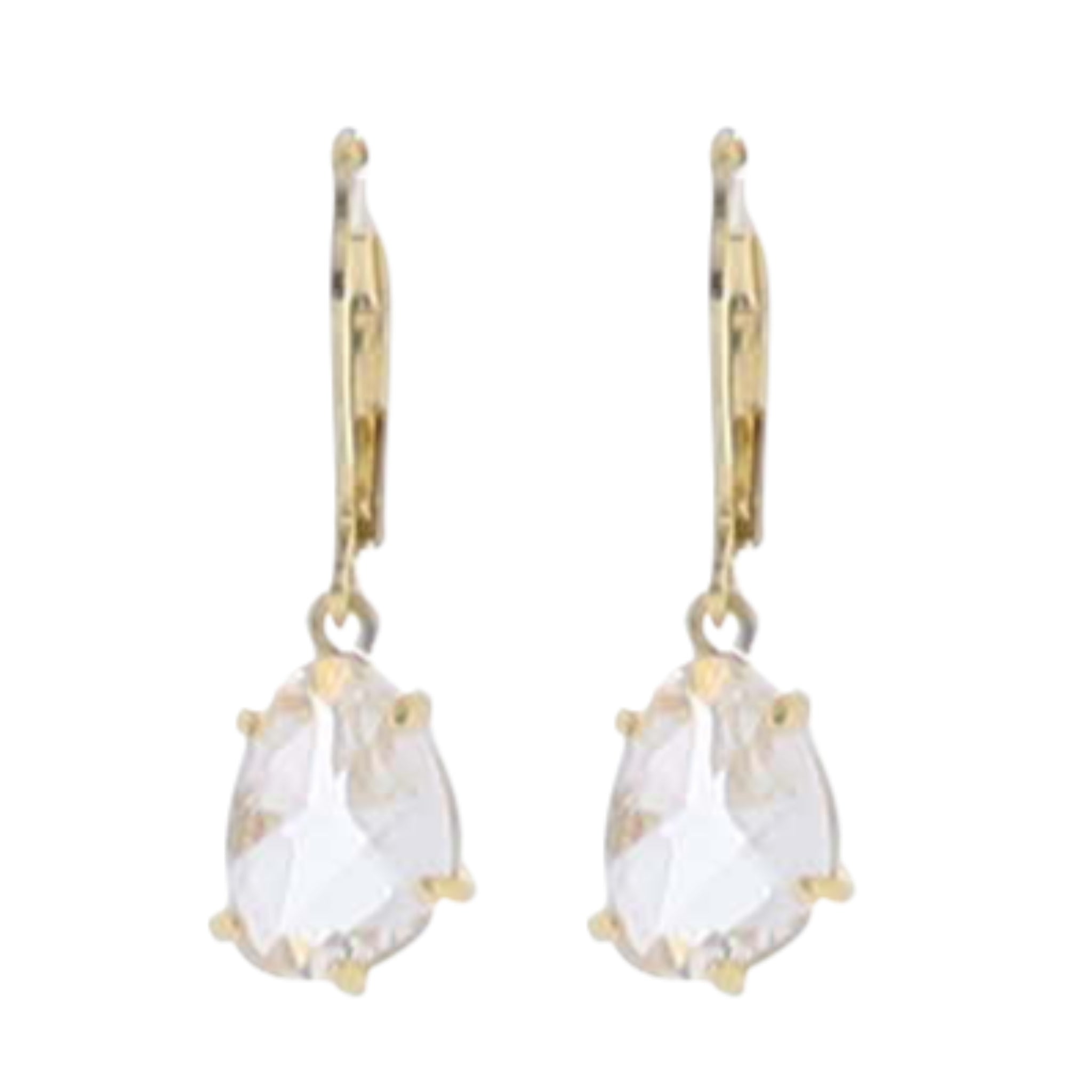 18K Gold Plated "April" Clear Earring
