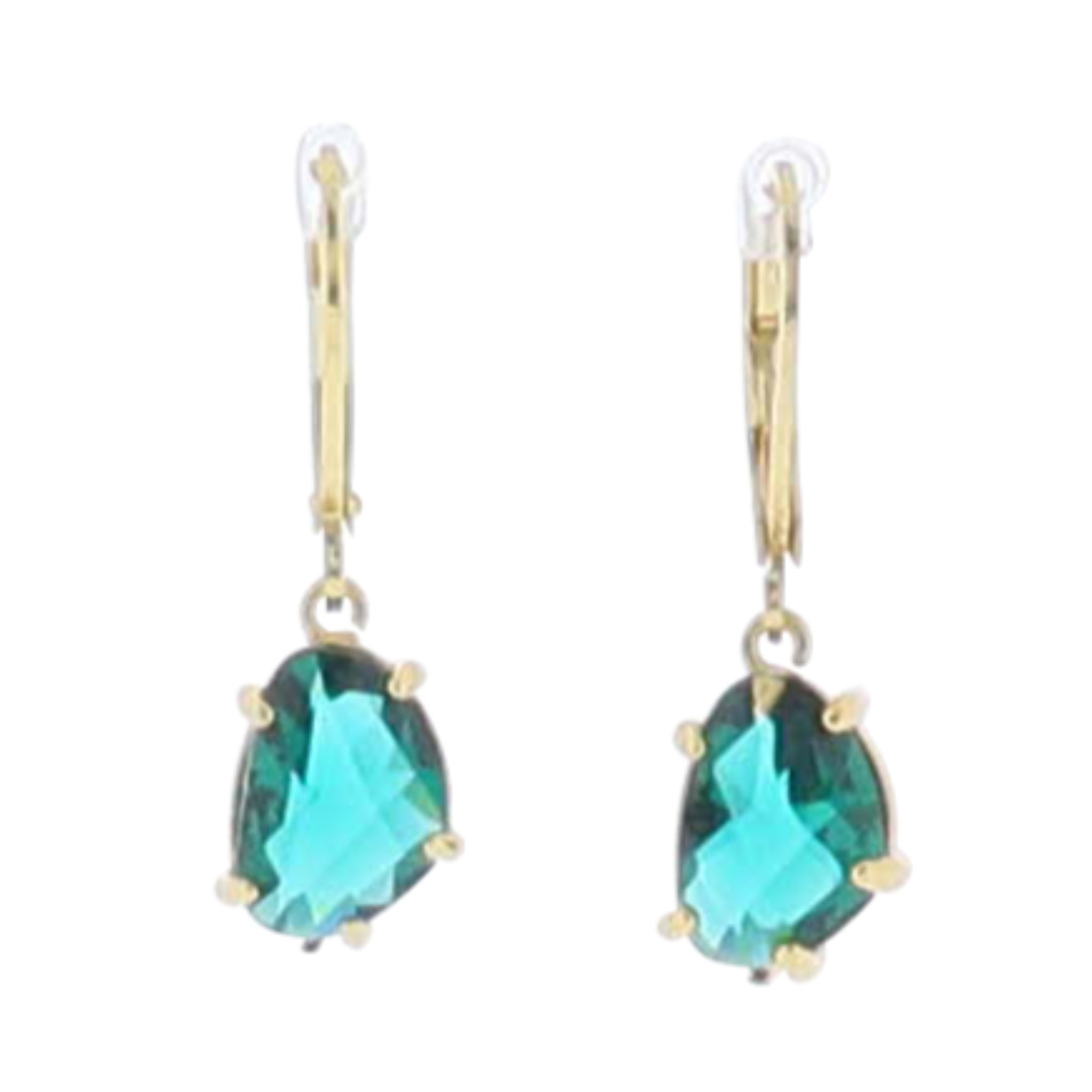 18K Gold Plated "May" Emeralad Earring
