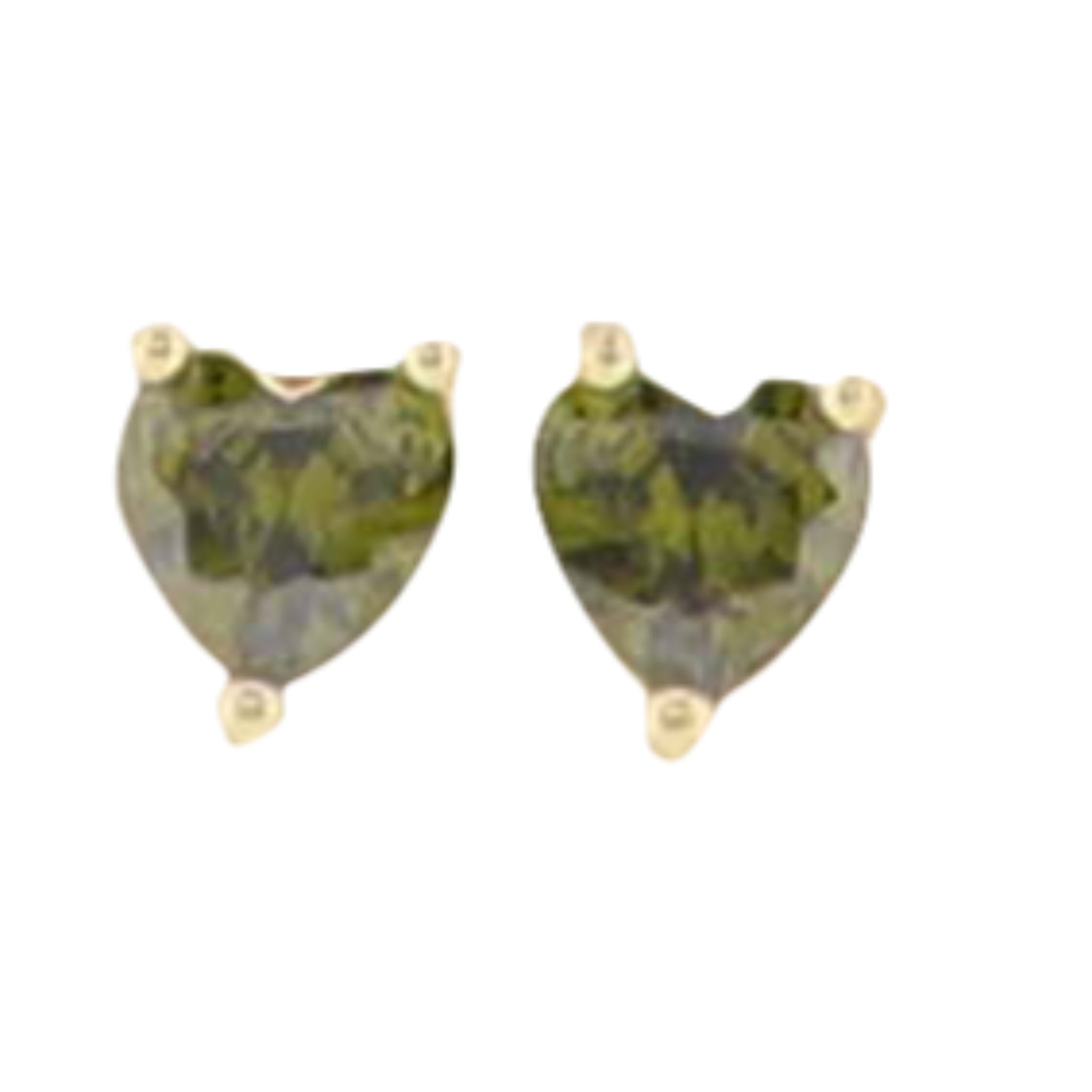 Kids 18K Gold Plated "August" Heart Earring