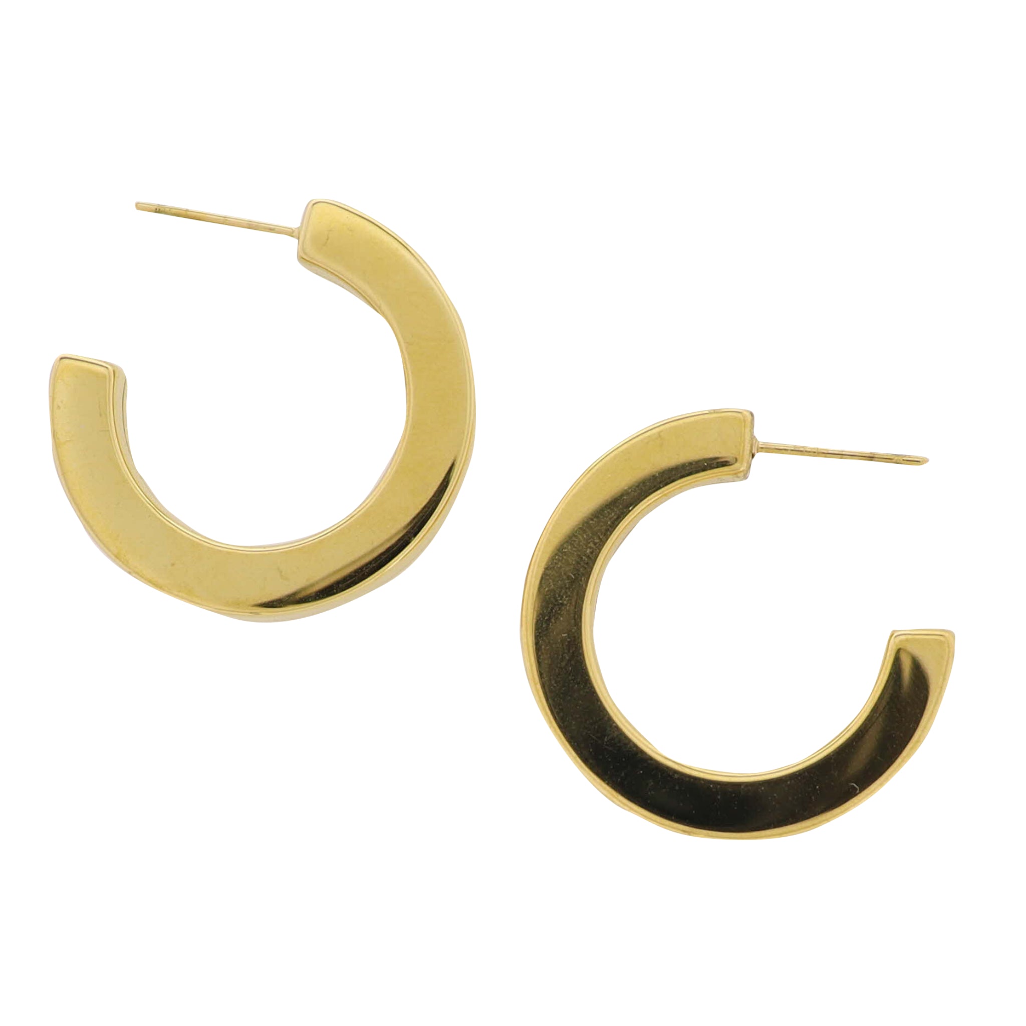 18K Gold Plated Cubed Hoop Earrings