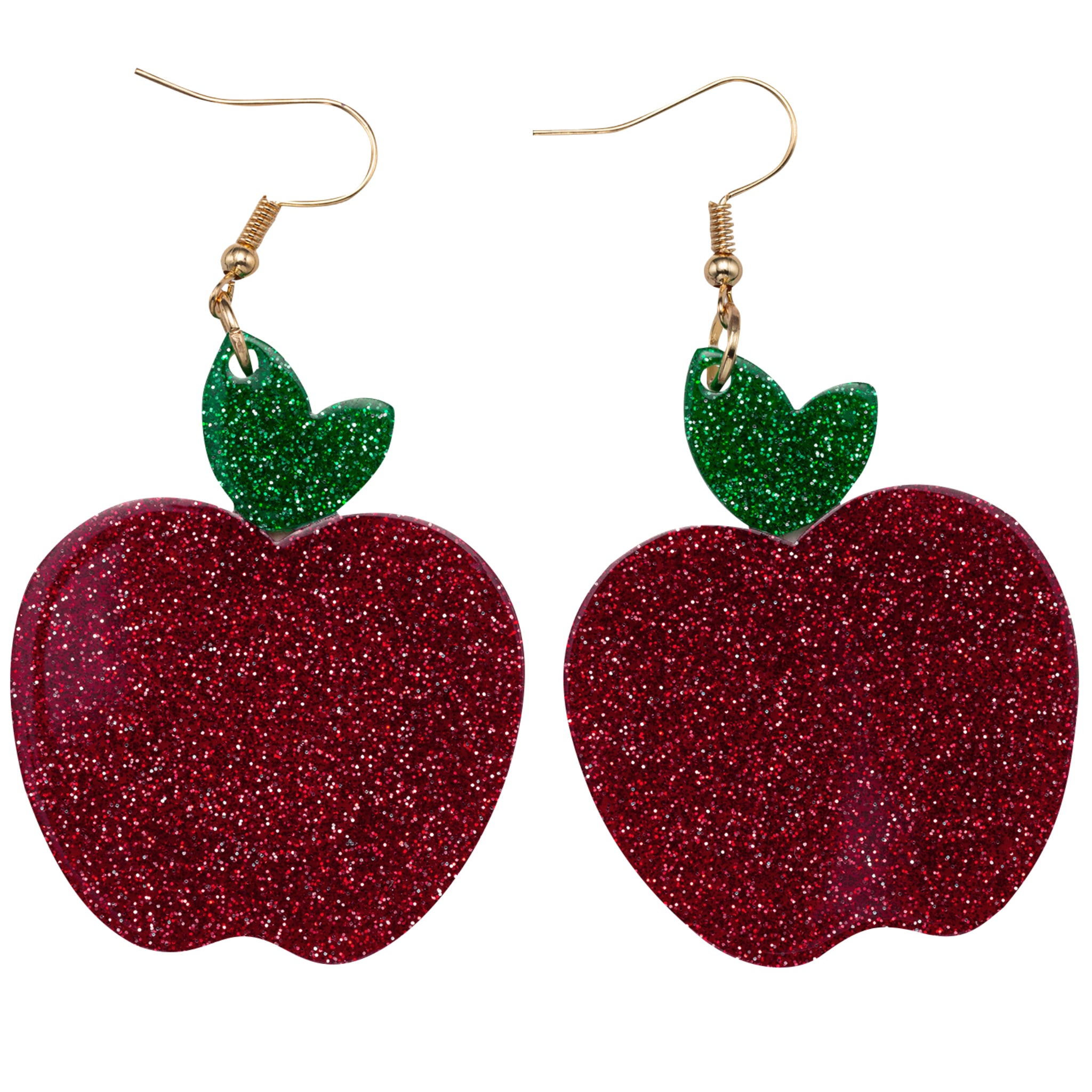 Red, Green Acrylic Apple Earring