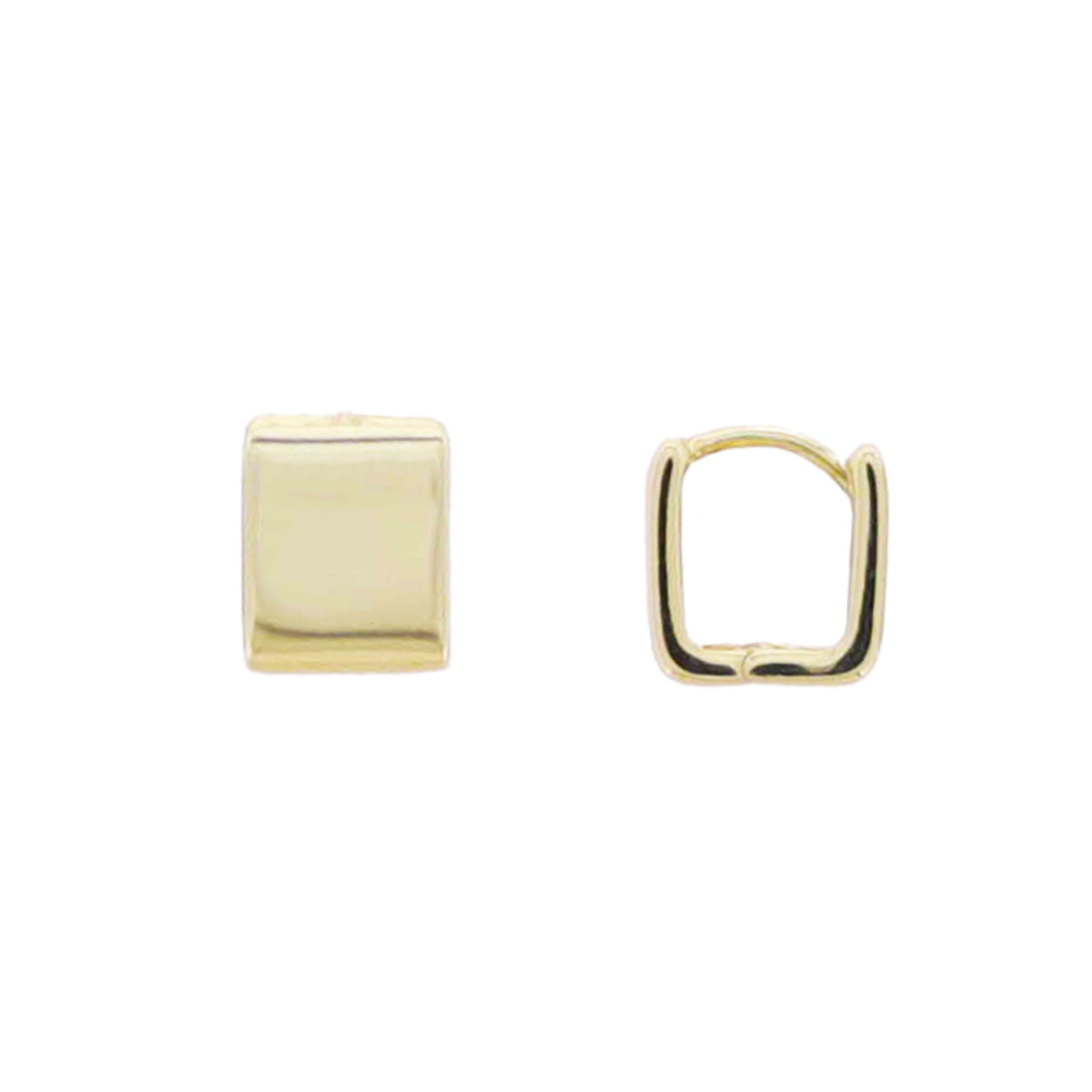 Gold Square Huggie Earring
