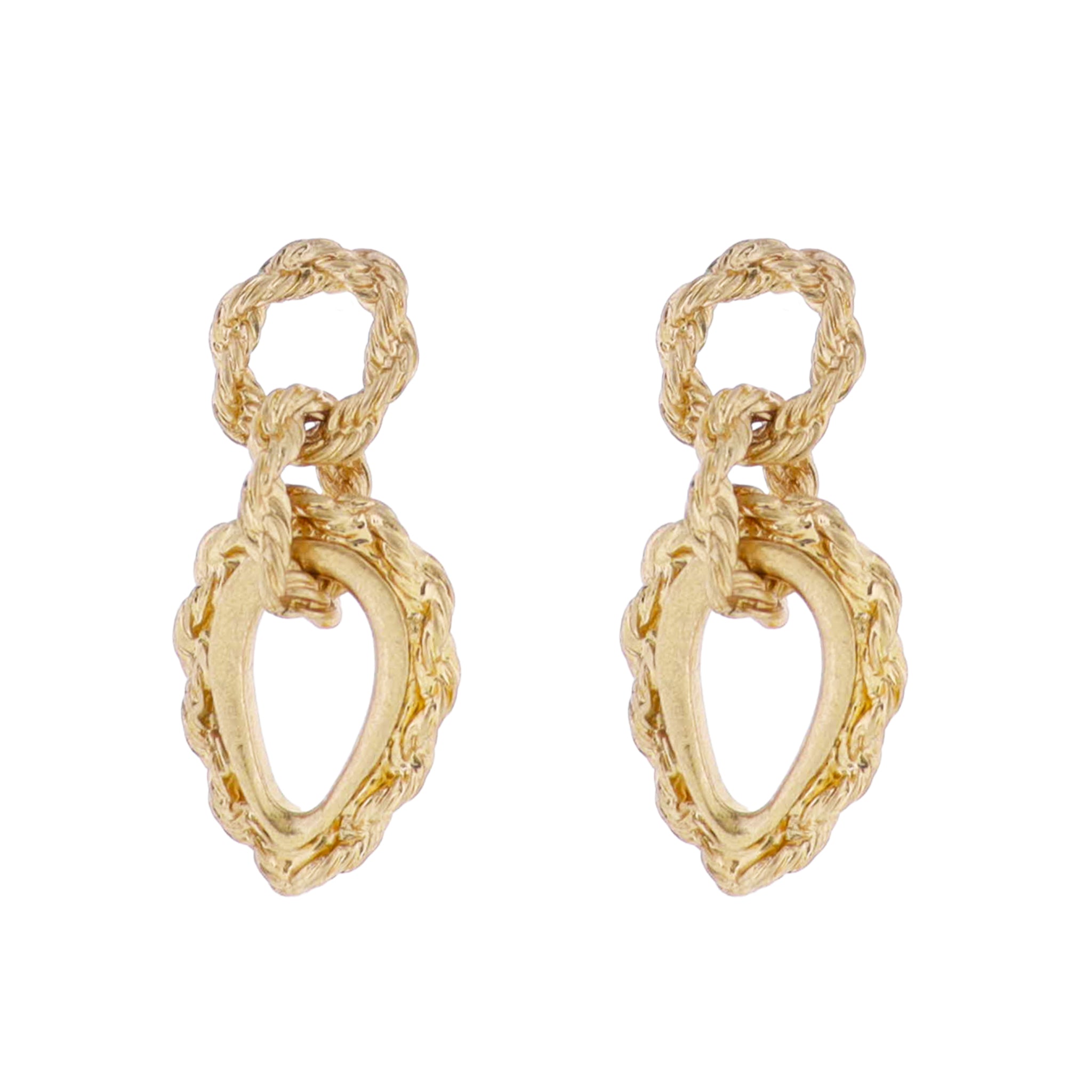 Twisted Rope Linked Circles & Teardrop Earring