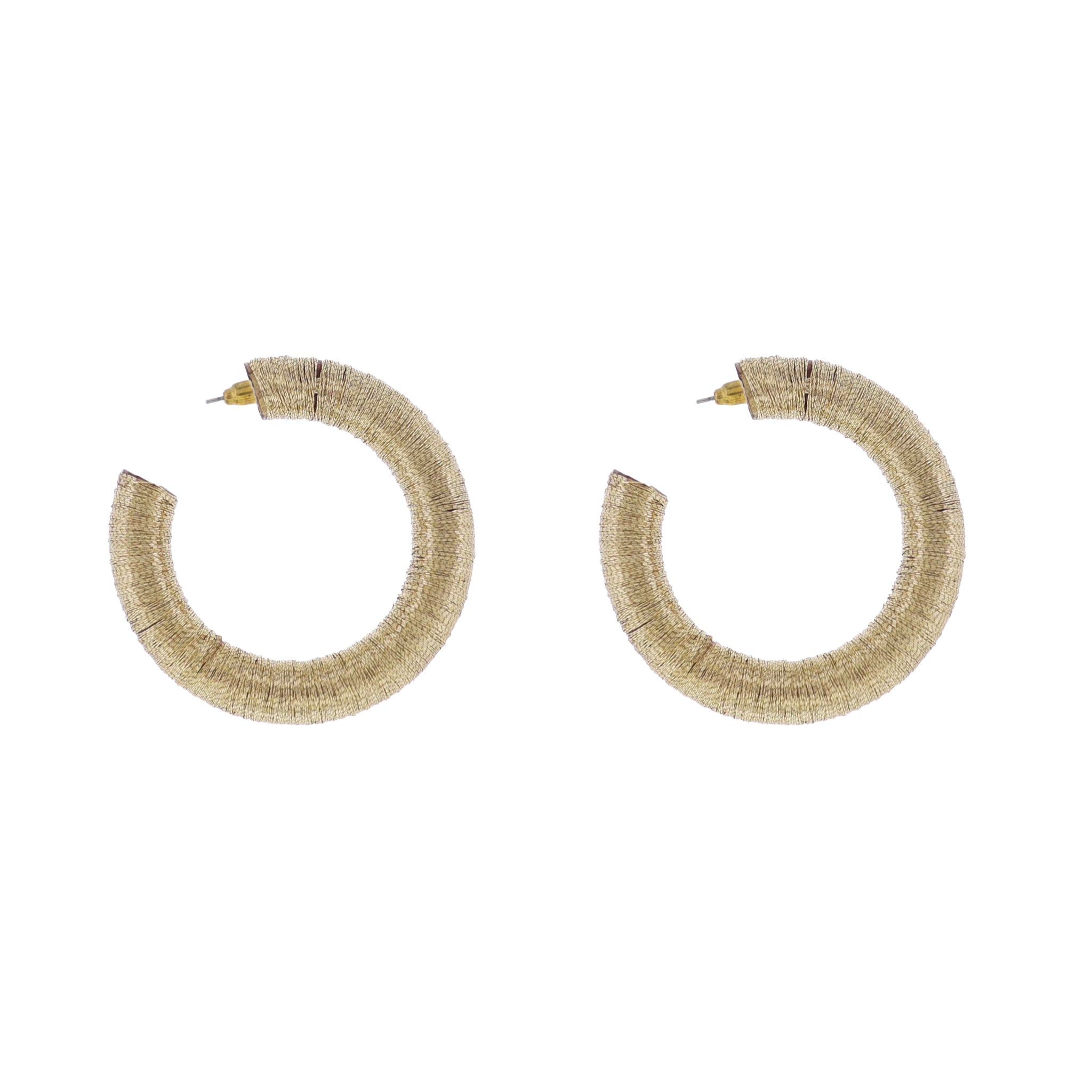 Gold Thread Hoop Earring