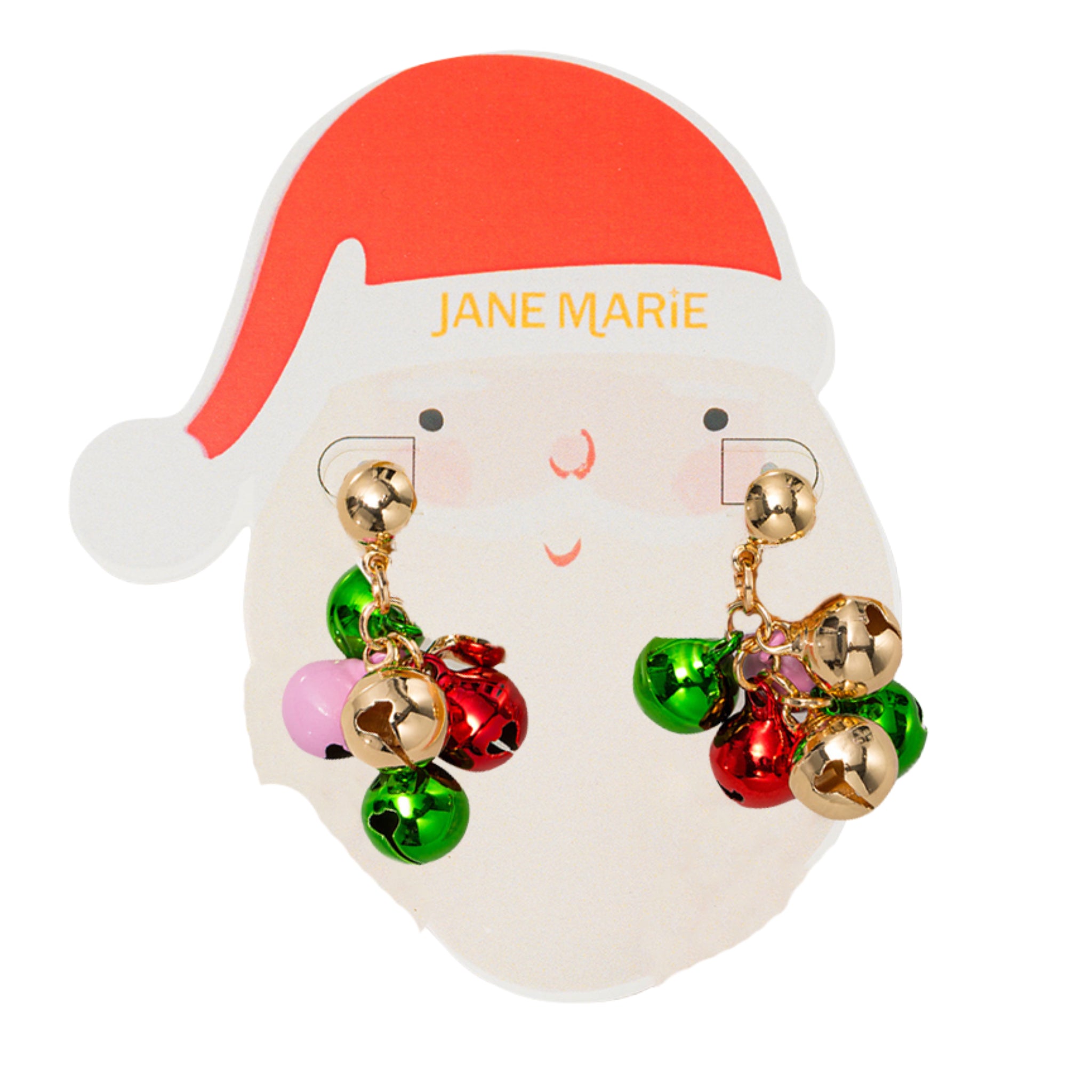 Pink, Gold, Green Jingle Bells Earring