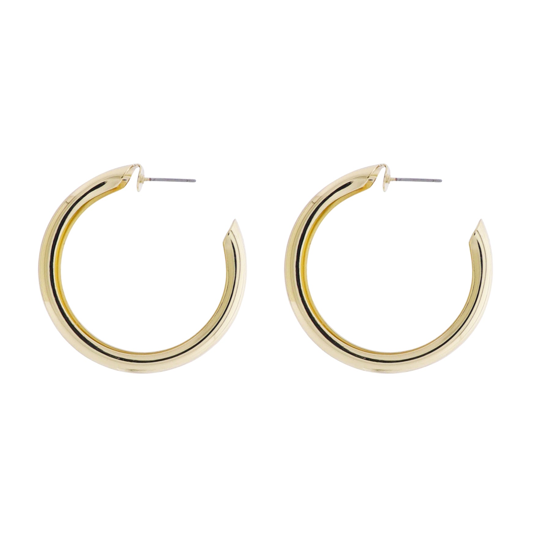 18k Gold Plated Gold Wide Hoop Earring