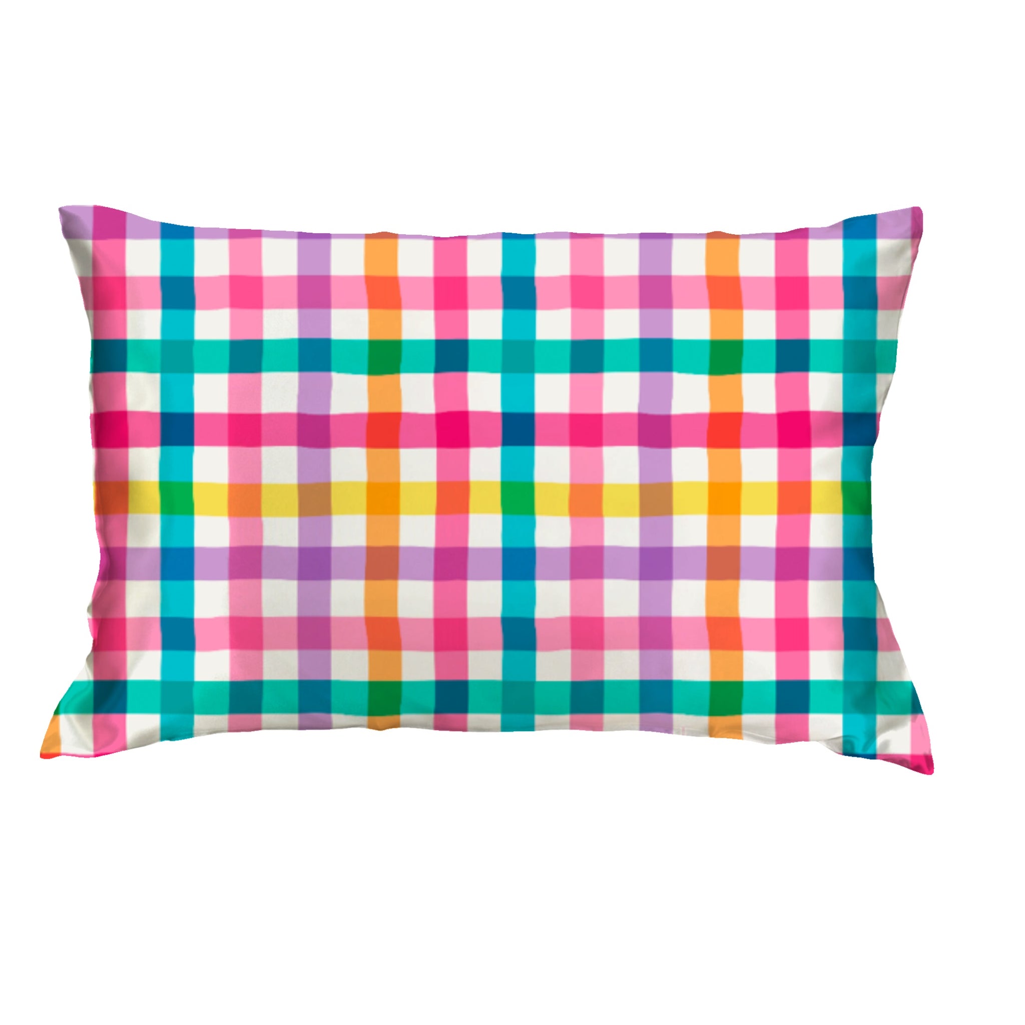 Gingham Satin Pillow Case