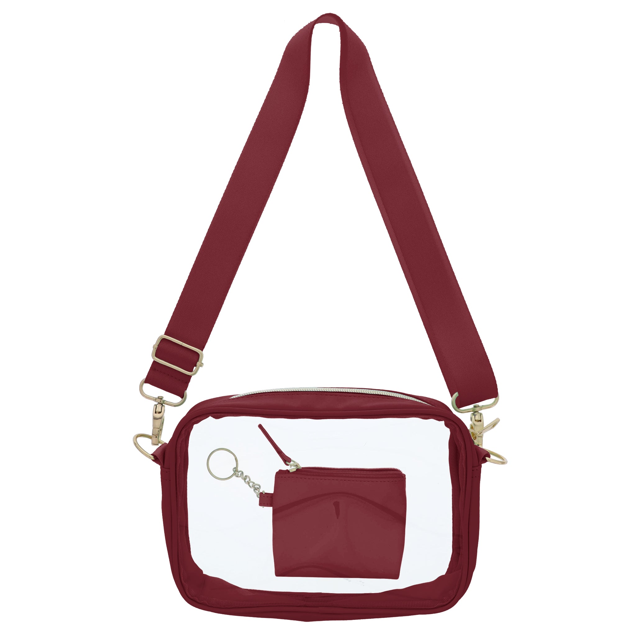 Game Day Maroon Clear Crossbody + Keychain Wallet