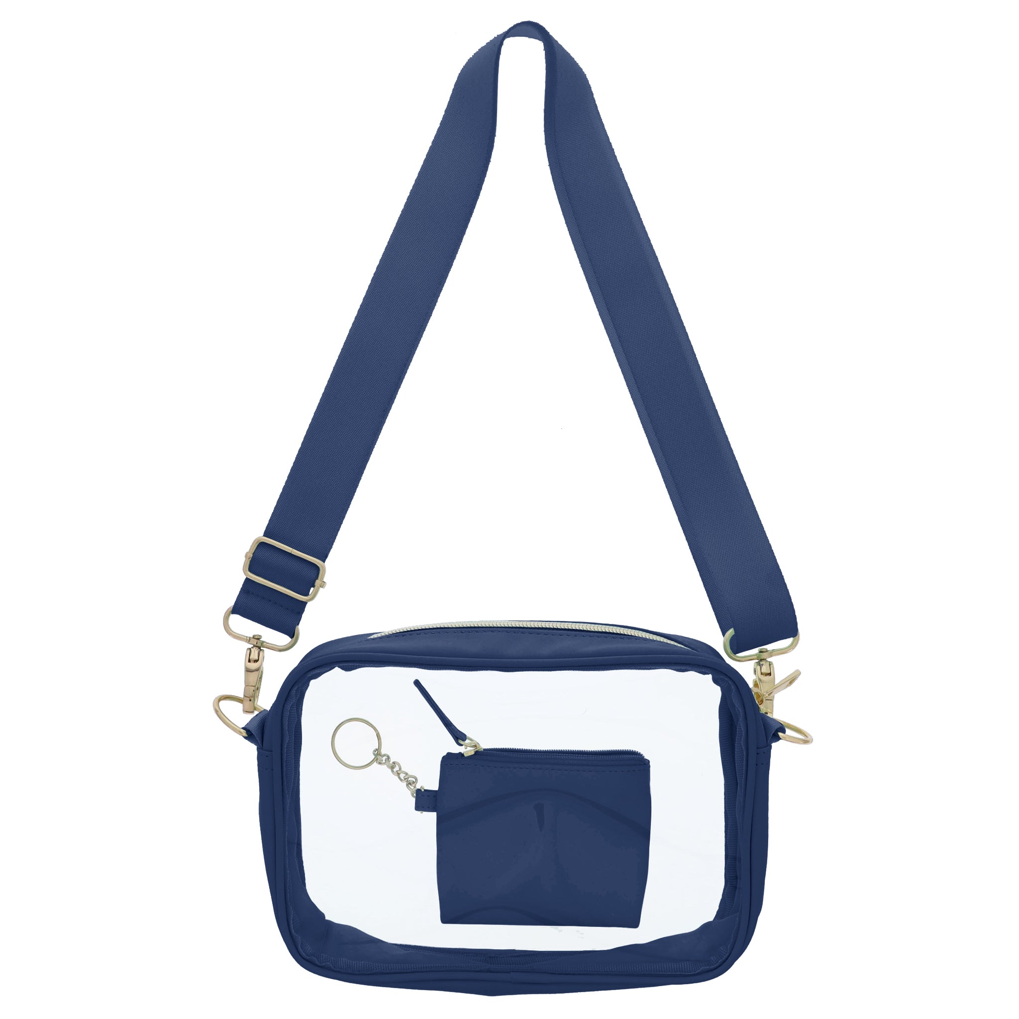 Game Day Navy Clear Crossbody + Keychain Wallet