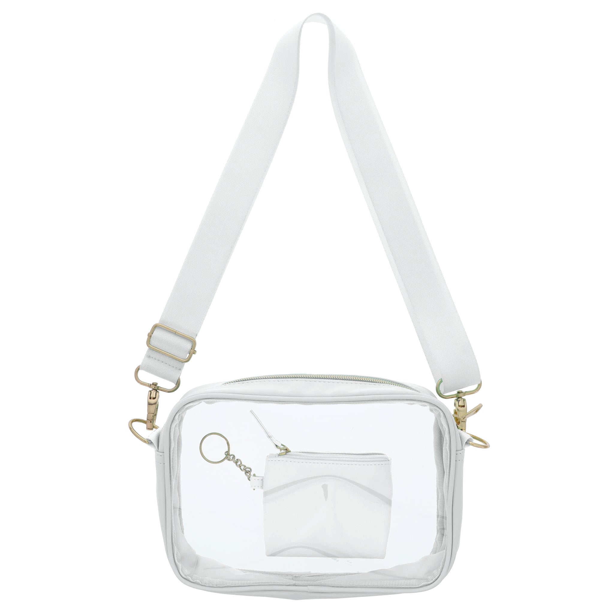 White Clear Crossbody + Keychain Wallet