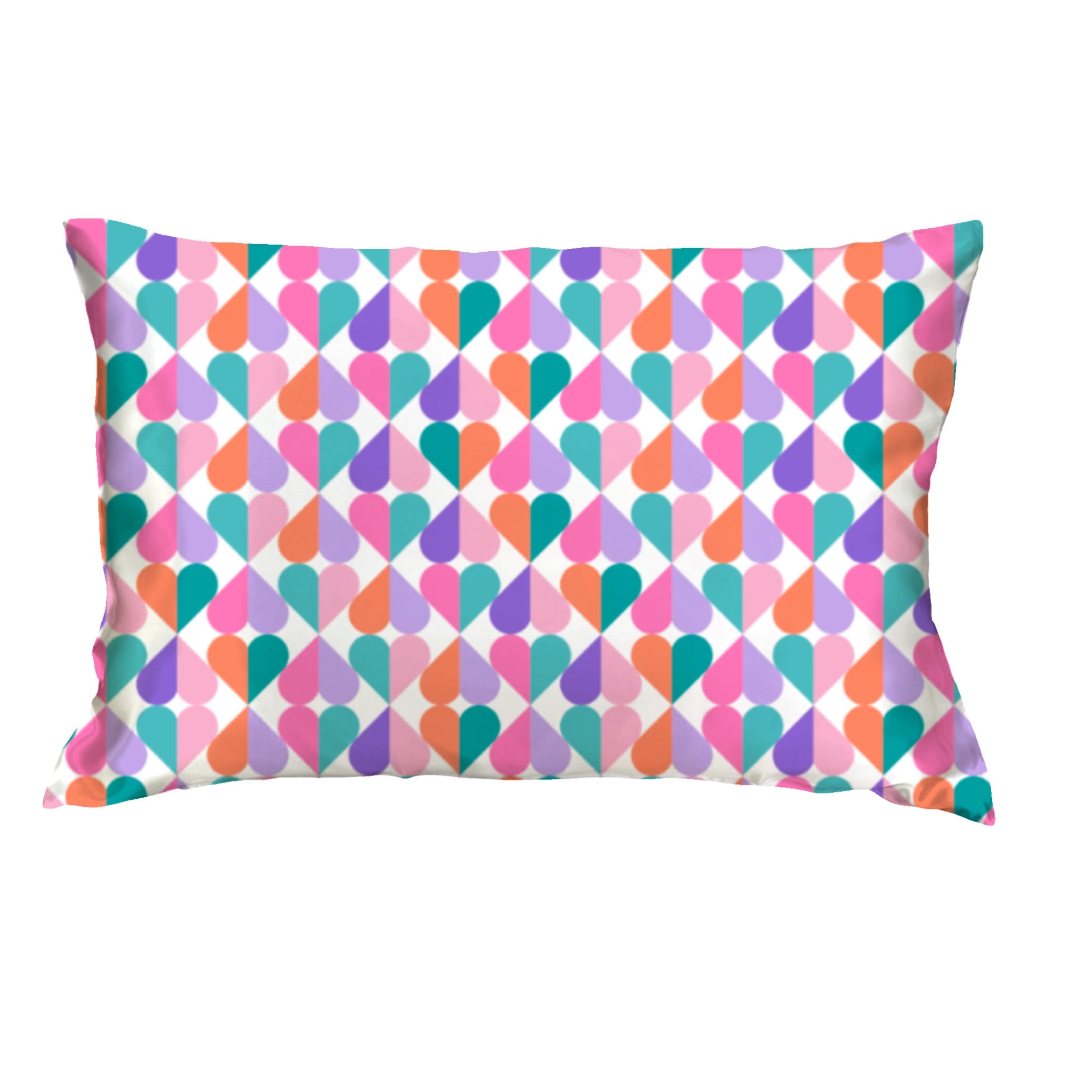 Sweet Heart Satin Pillow Case, 25" x 20", Envelope Closure, 97% Polyester, 3% Spandex