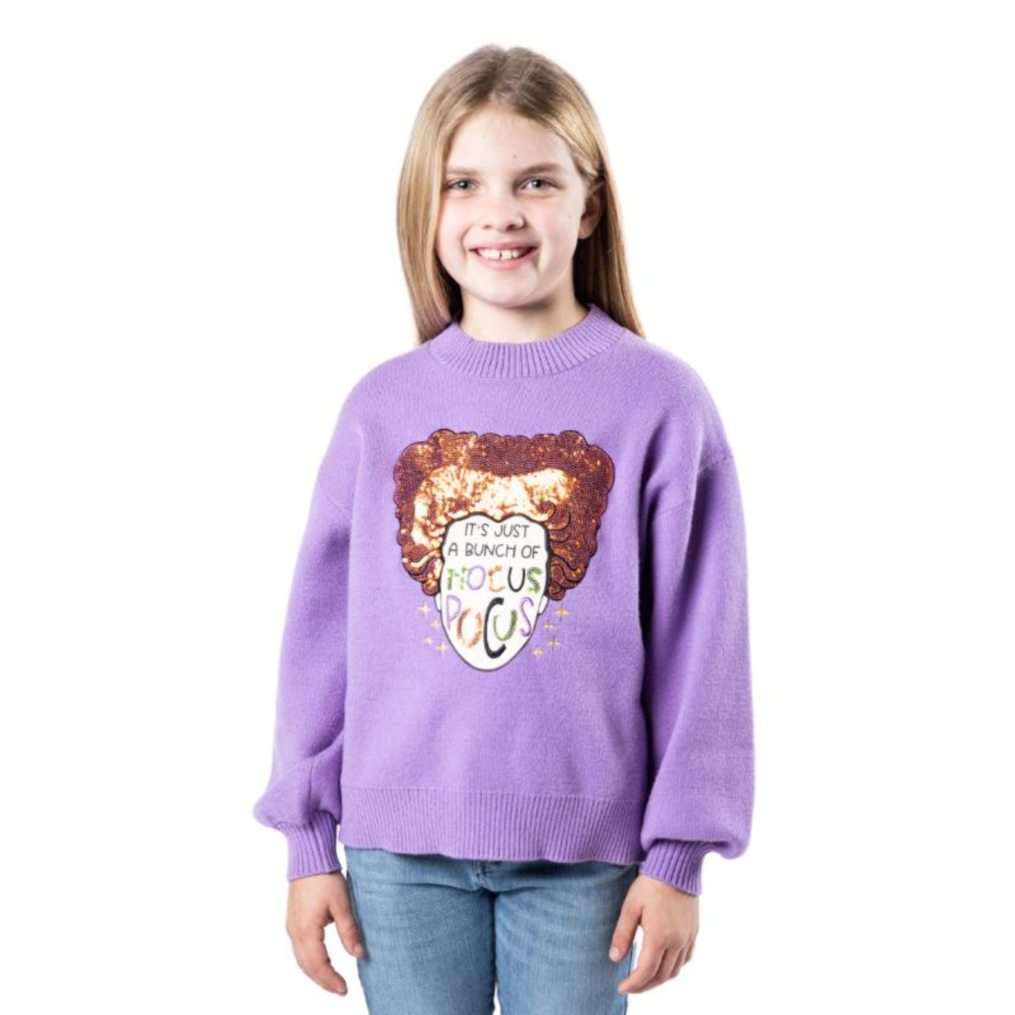 Kids Hocus Pocus Purple Crew Neck Sweater Assortment, Display Package