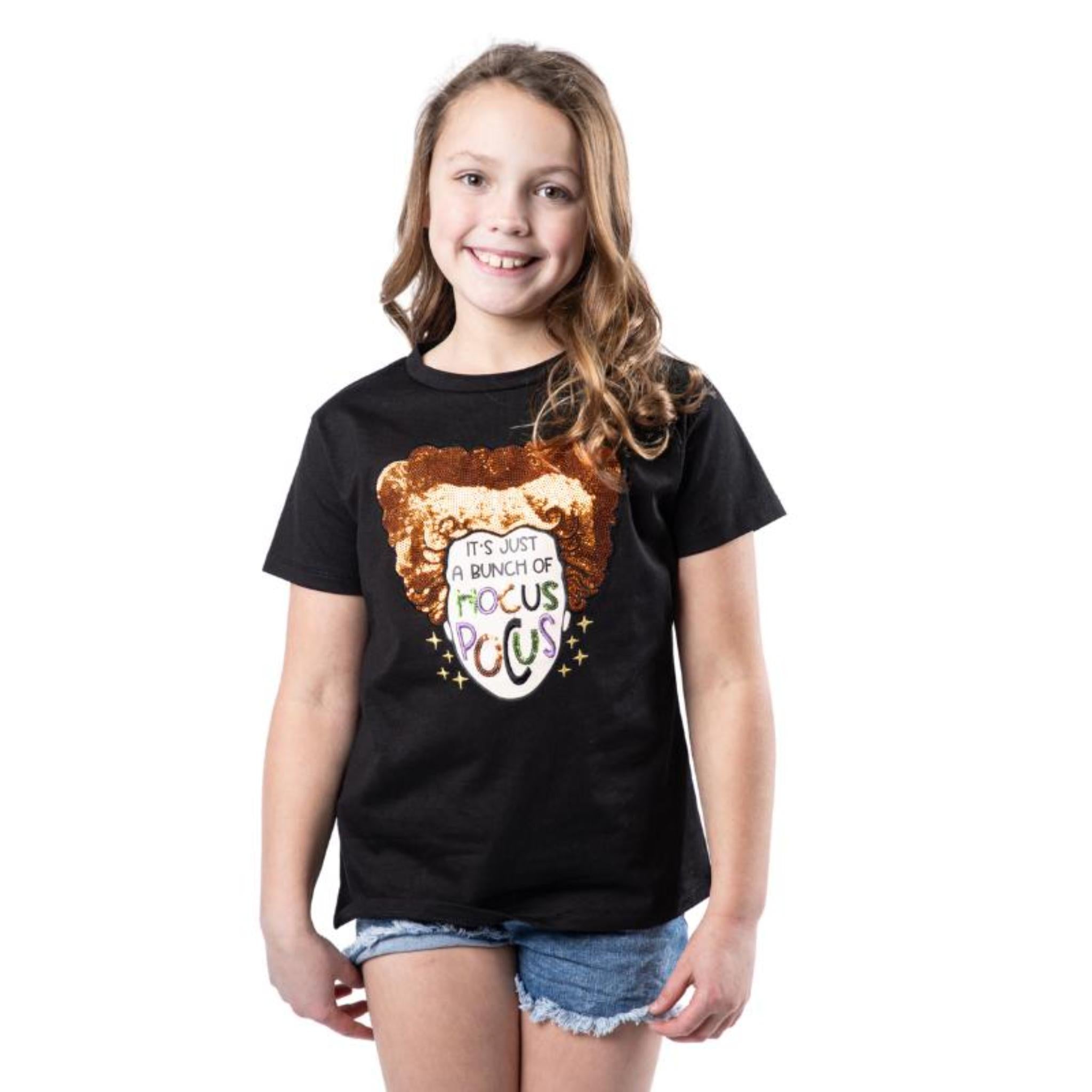 Kids Hocus Pocus Black Crew Neck T-Shirt Assortment, Display Package
