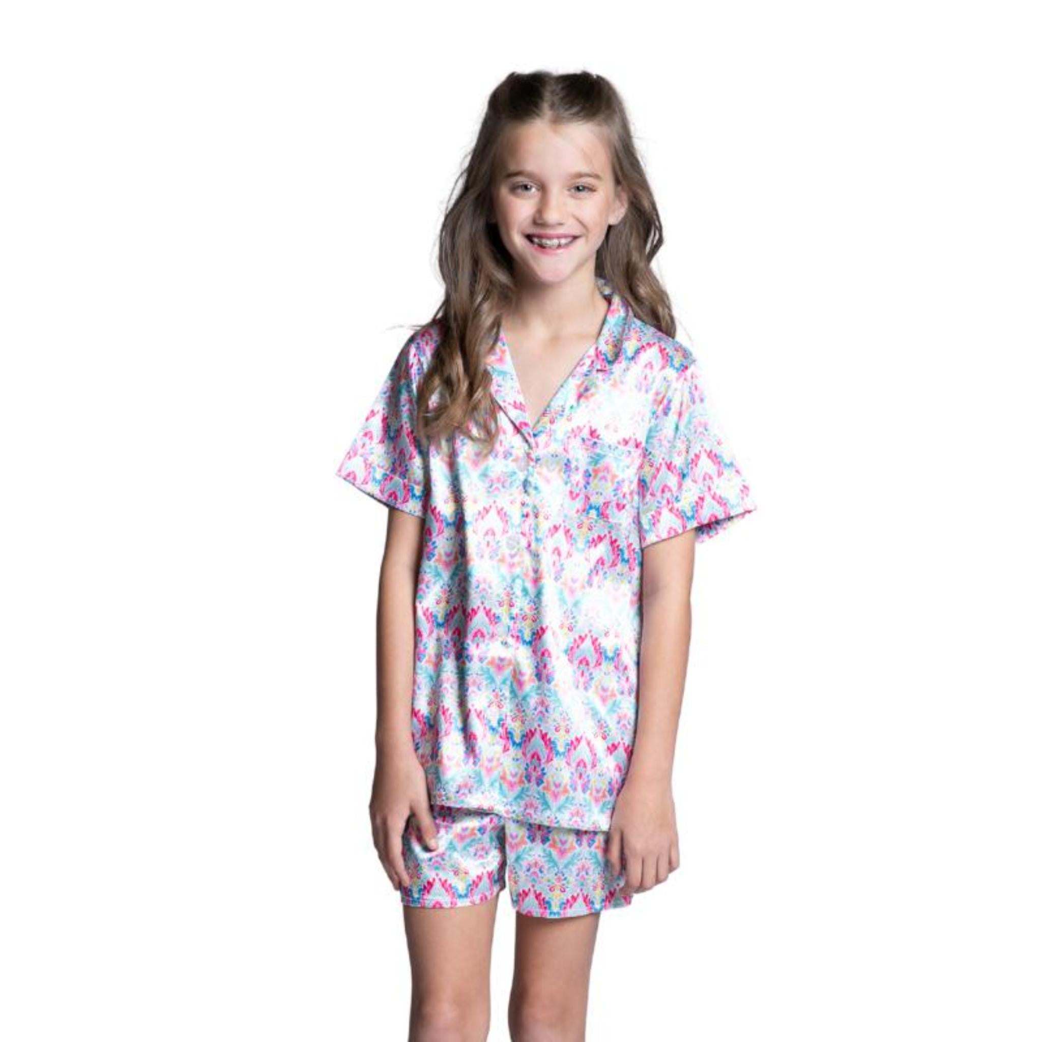 Kids Penelope Satin Pajama Short Set Assortment, No Display Package
